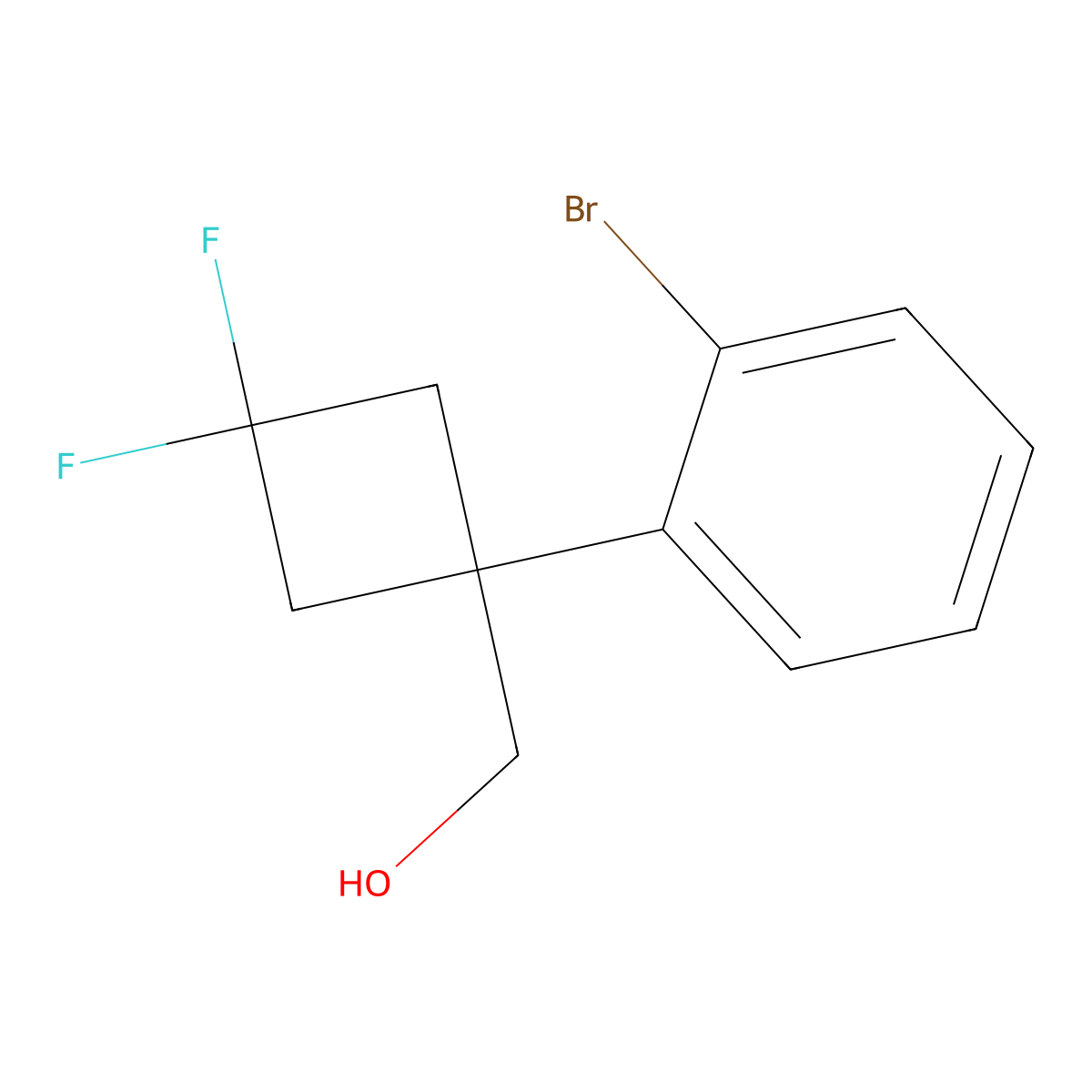 [1-(2-Bromophenyl)-3,3-difluorocyclobutyl]methanol molecular structure, CAS 1784829-08-8