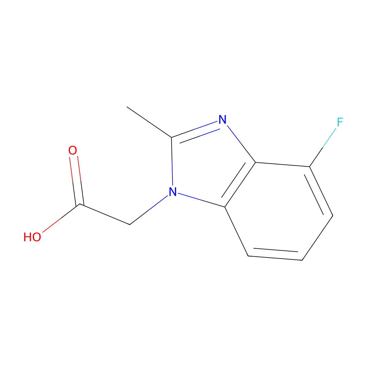 2-(4-Fluoro-2-methyl-1H-benzo[d]imidazol-1-yl)acetic acid molecular structure, CAS 1784835-70-6