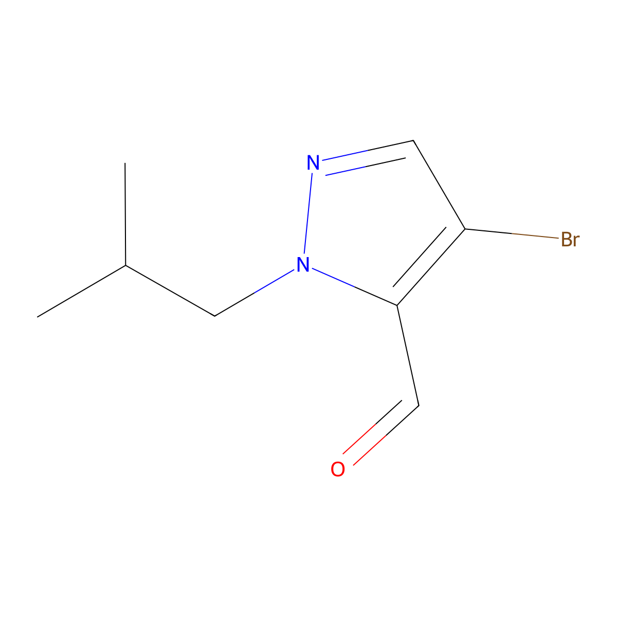 4-Bromo-1-isobutyl-1H-pyrazole-5-carbaldehyde molecular structure, CAS 1784836-38-9