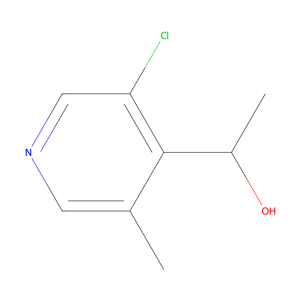 1-(3-Chloro-5-methylpyridin-4-yl)ethanol molecular structure, CAS 1784838-66-9