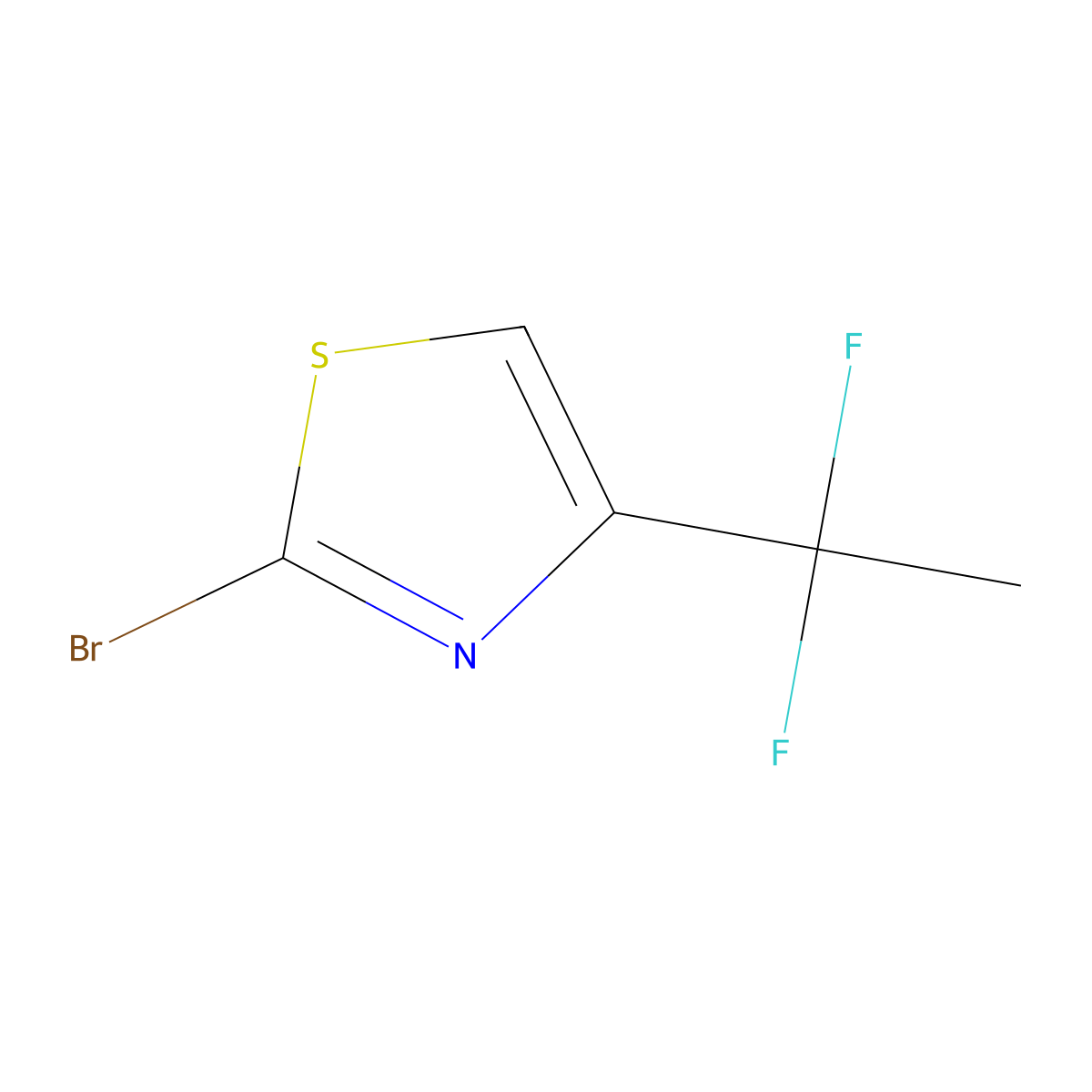 2-Bromo-4-(1,1-difluoroethyl)-1,3-thiazole molecular structure, CAS 1784839-43-5