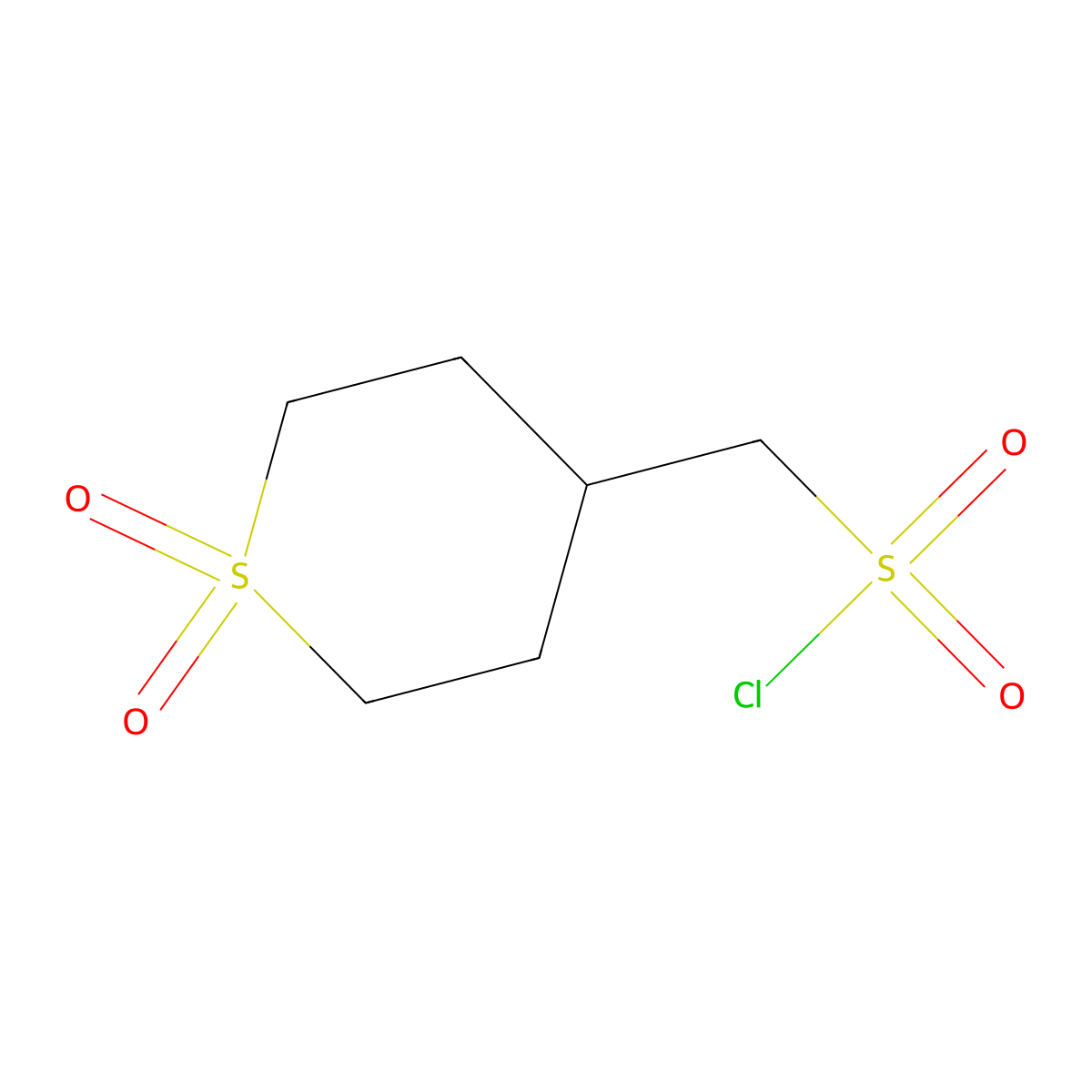 (1,1-Dioxo-1lambda6-thian-4-yl)methanesulfonyl chloride molecular structure, CAS 1784839-83-3