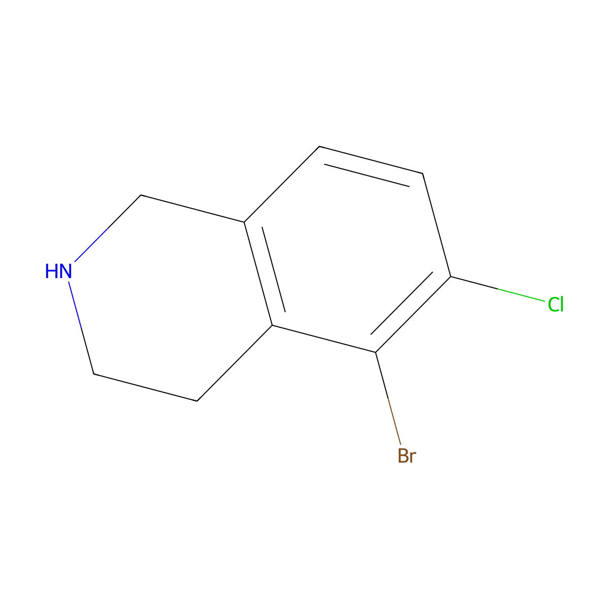 5-Bromo-6-chloro-1,2,3,4-tetrahydroisoquinoline molecular structure, CAS 1784843-33-9