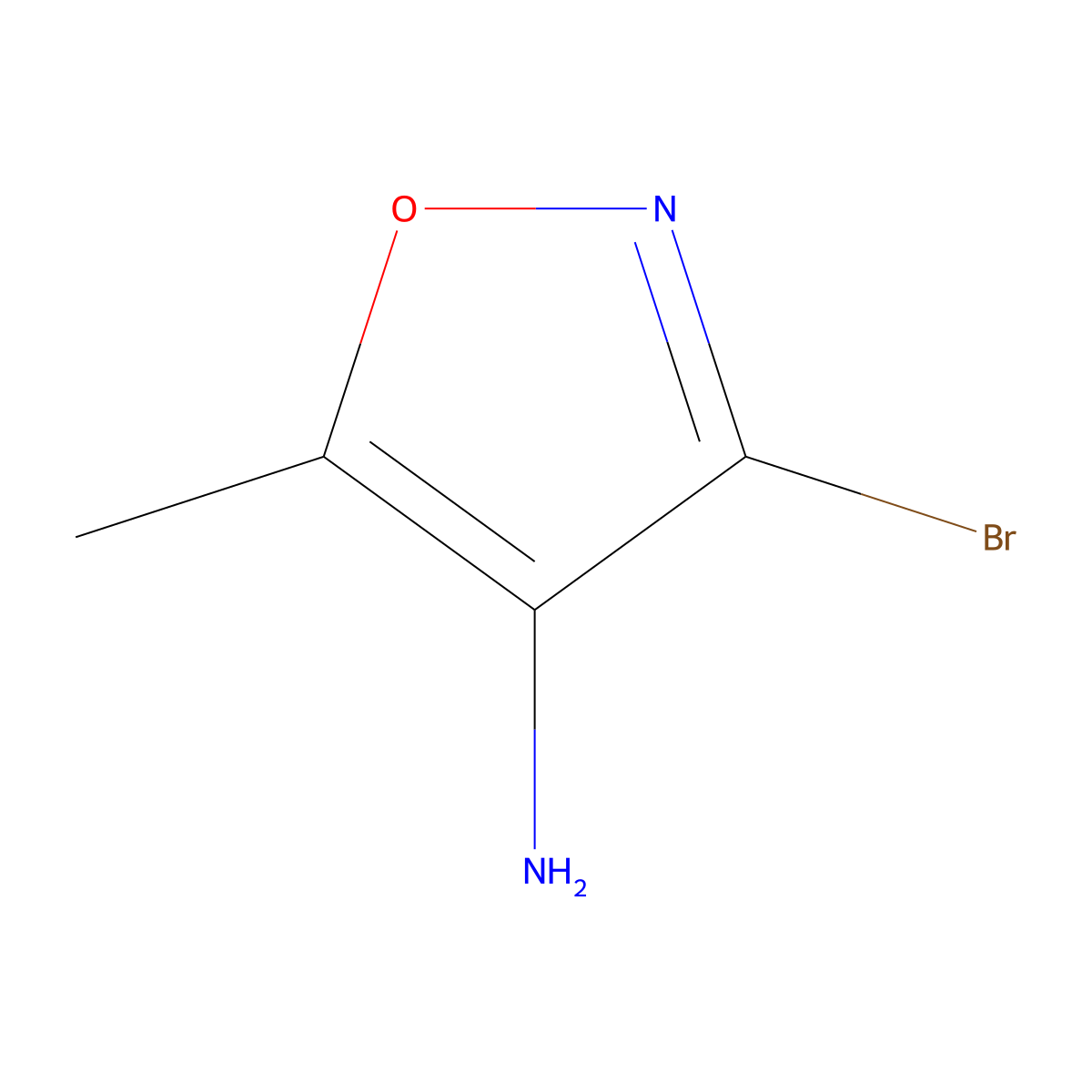 3-Bromo-5-methyl-1,2-oxazol-4-amine molecular structure, CAS 1784843-64-6