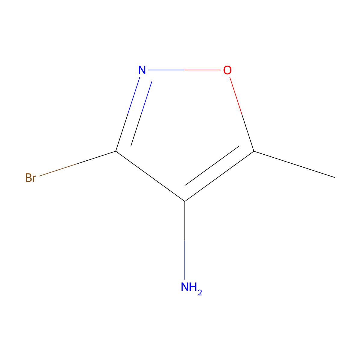 3-Bromo-5-methyl-1,2-oxazol-4-amine molecular structure, CAS 1784843-64-6
