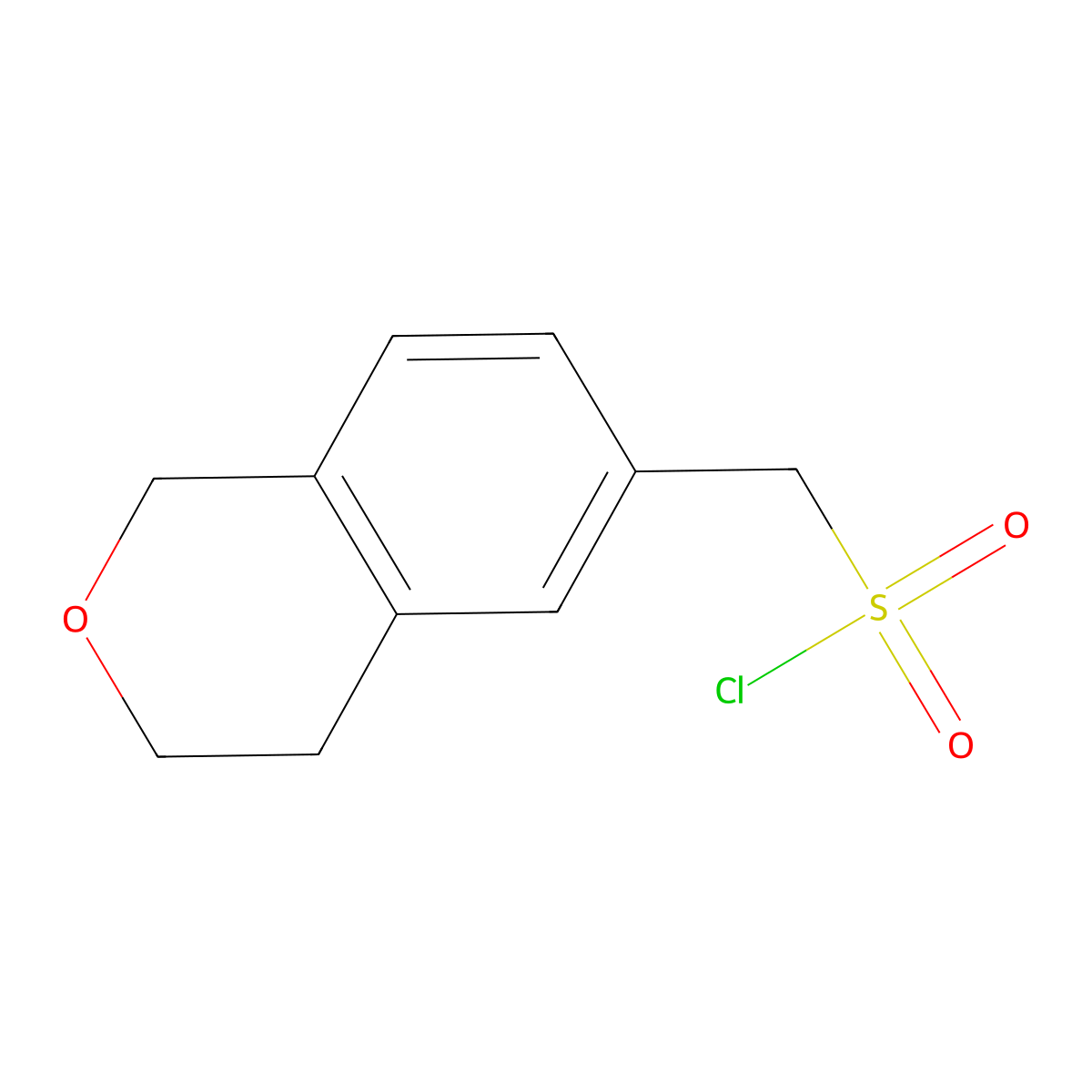 (3,4-dihydro-1H-2-benzopyran-6-yl)methanesulfonyl chloride molecular structure, CAS 1784843-92-0