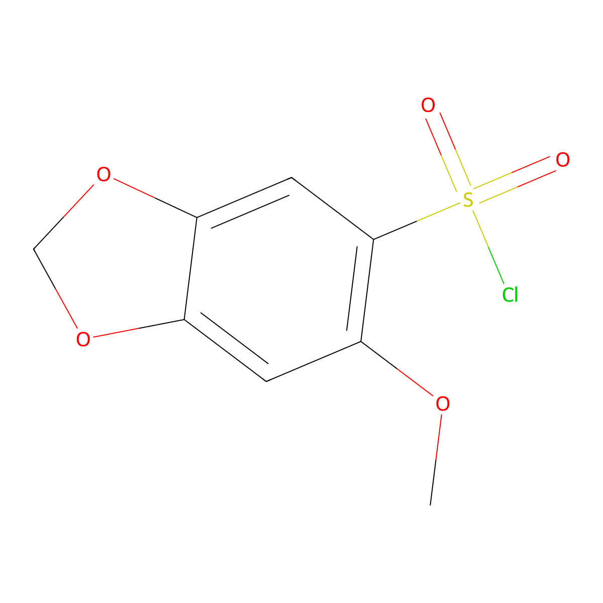 6-Methoxy-1,3-dioxaindane-5-sulfonyl chloride molecular structure, CAS 1784852-29-4