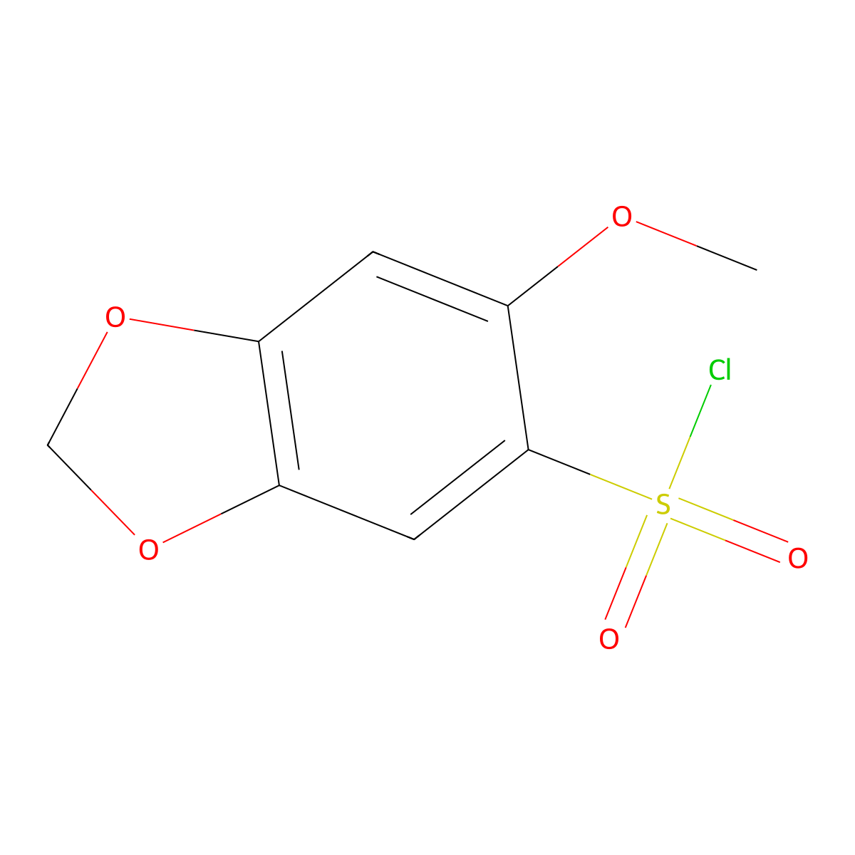 6-Methoxy-1,3-dioxaindane-5-sulfonyl chloride molecular structure, CAS 1784852-29-4