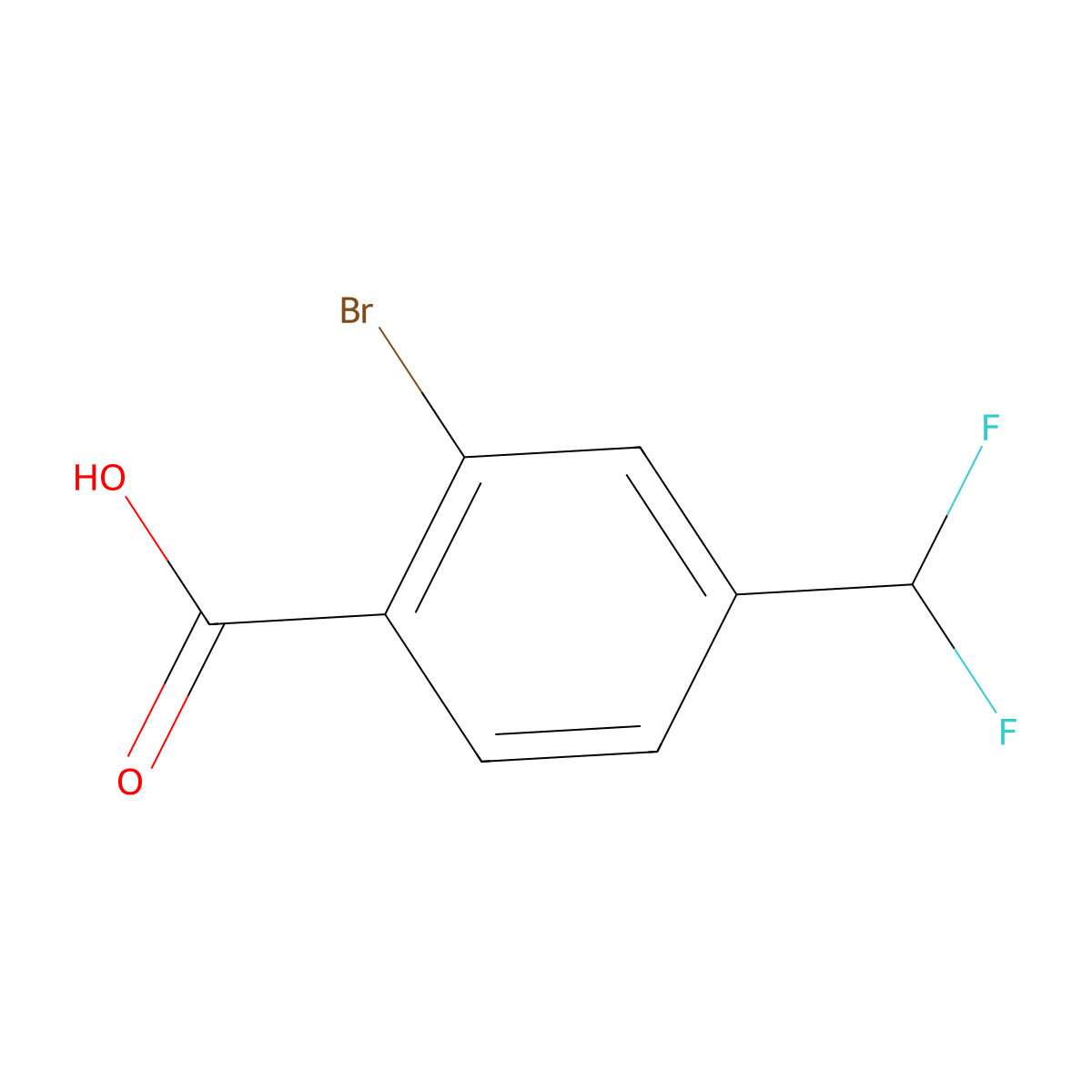2-Bromo-4-(difluoromethyl)benzoic acid molecular structure, CAS 1784852-57-8