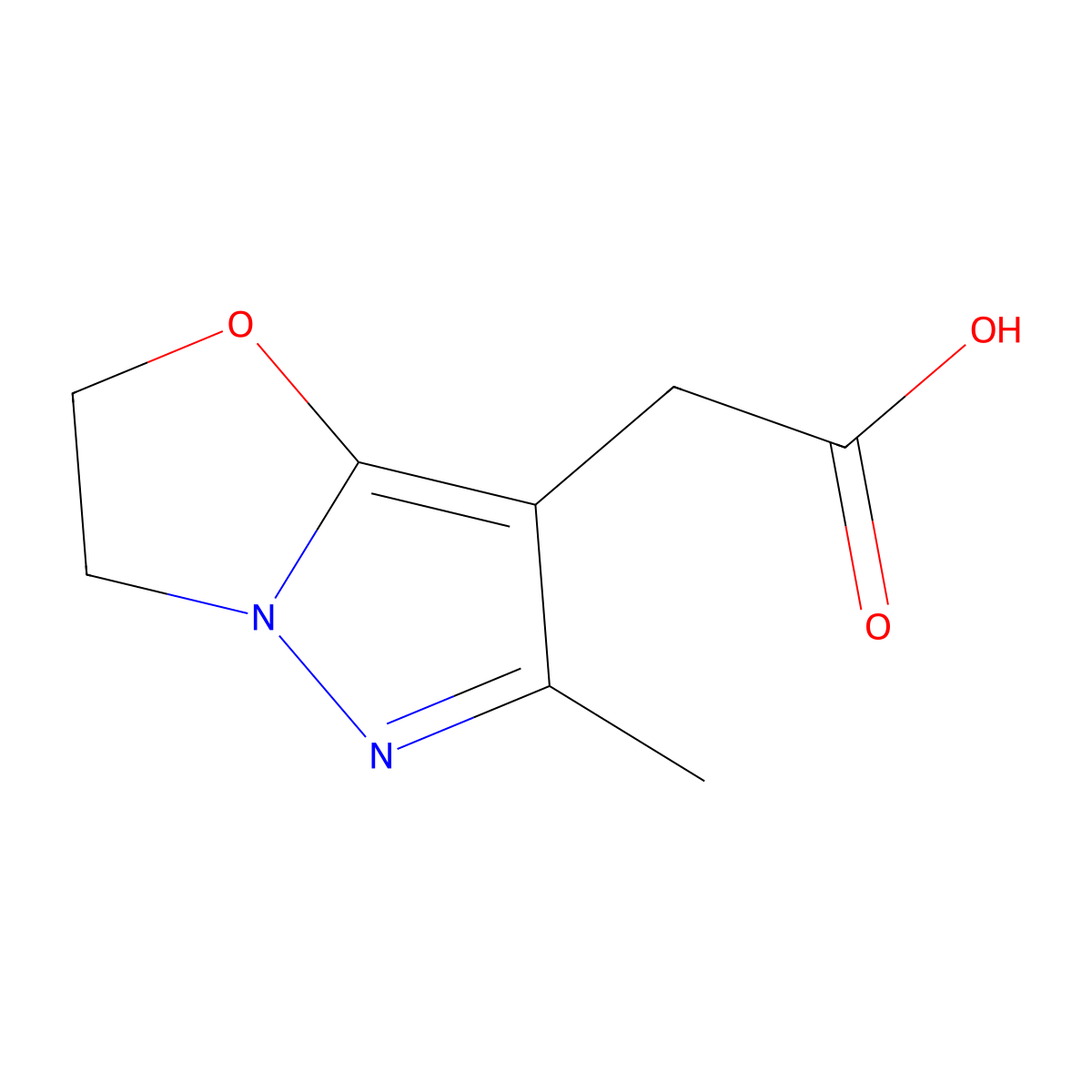 2-(6-Methyl-2,3-dihydropyrazolo[5,1-b]oxazol-7-yl)acetic acid molecular structure, CAS 1784855-91-9