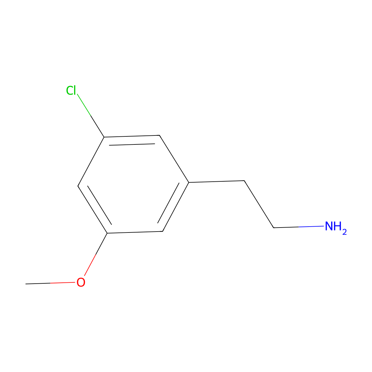 2-(3-Chloro-5-methoxyphenyl)ethan-1-amine molecular structure, CAS 178486-29-8