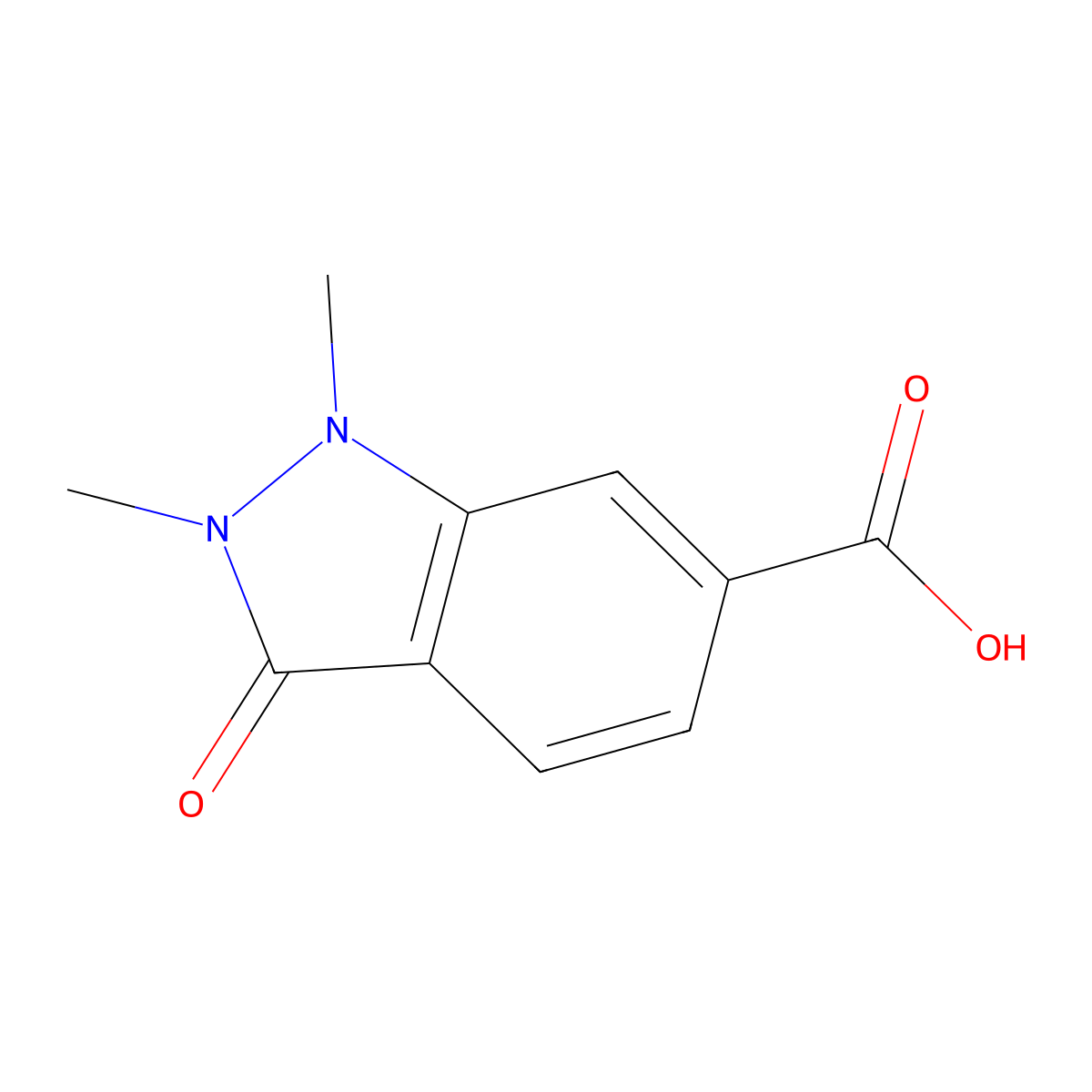 1,2-dimethyl-3-oxo-2,3-dihydro-1H-indazole-6-carboxylic acid molecular structure, CAS 1784860-42-9