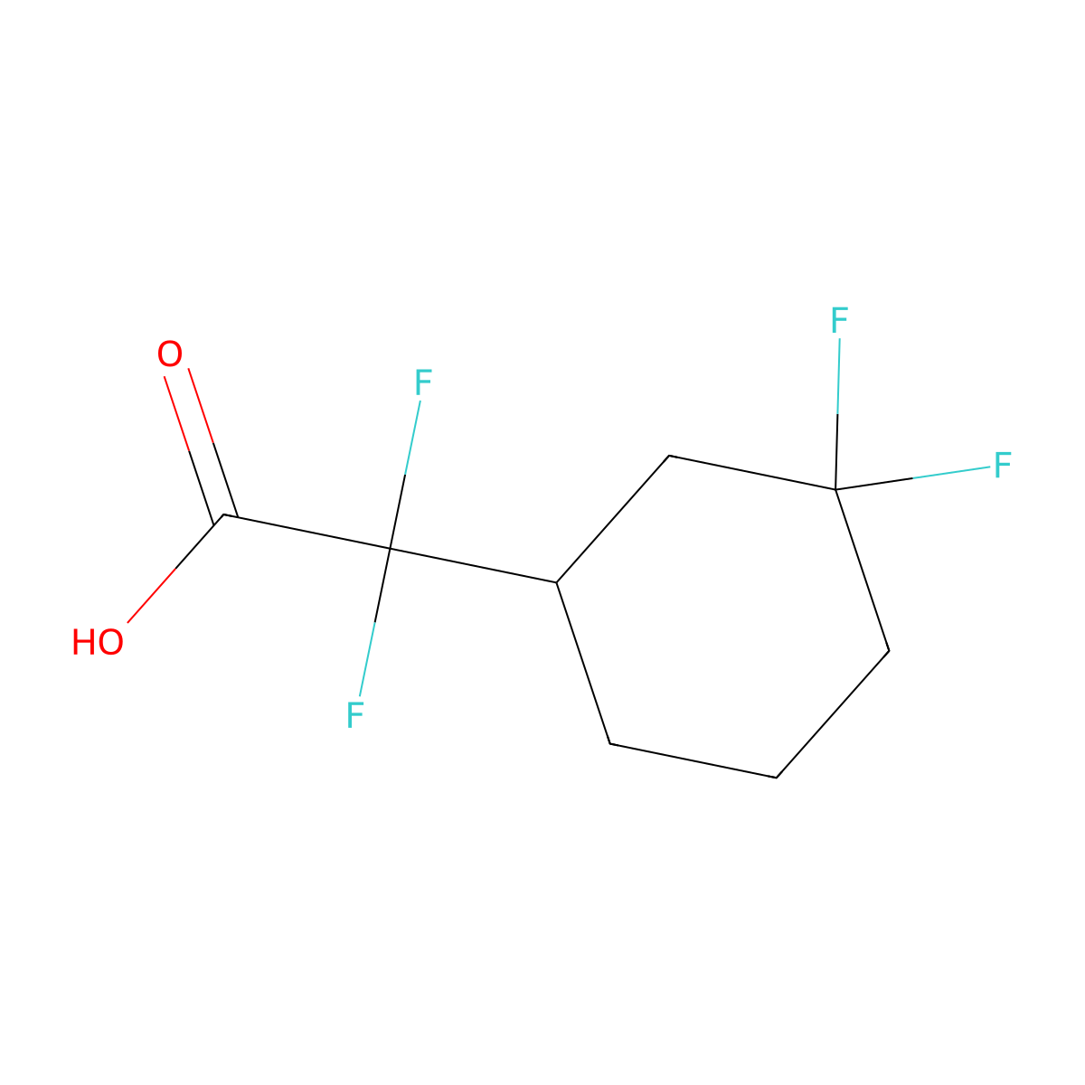 2-(3,3-Difluorocyclohexyl)-2,2-difluoroacetic acid molecular structure, CAS 1784863-22-4