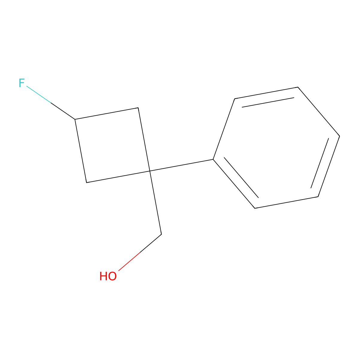 (3-Fluoro-1-phenylcyclobutyl)methanol molecular structure, CAS 1784863-36-0