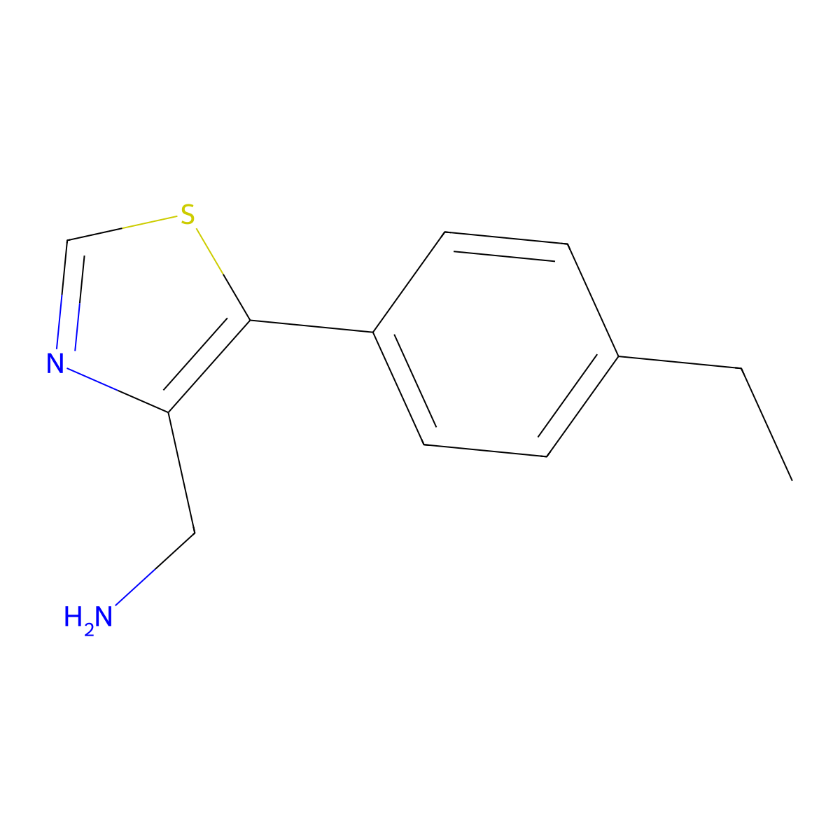 1-[5-(4-Ethylphenyl)-1,3-thiazol-4-yl]methanamine molecular structure, CAS 1784866-12-1