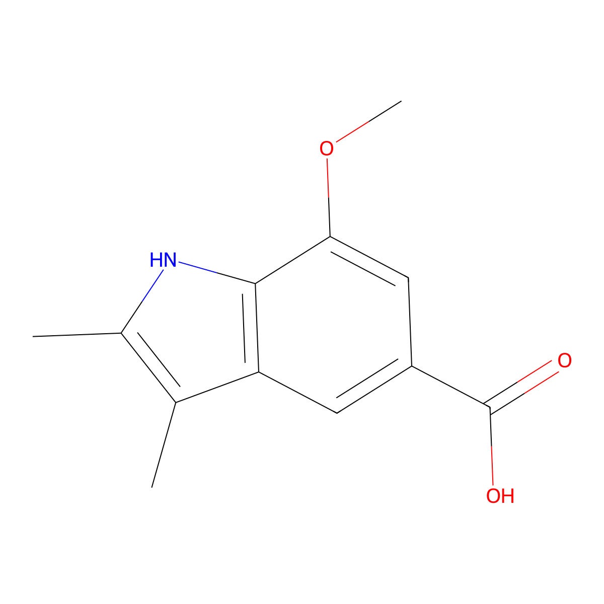 7-methoxy-2,3-dimethyl-1H-indole-5-carboxylic acid molecular structure, CAS 1784870-45-6