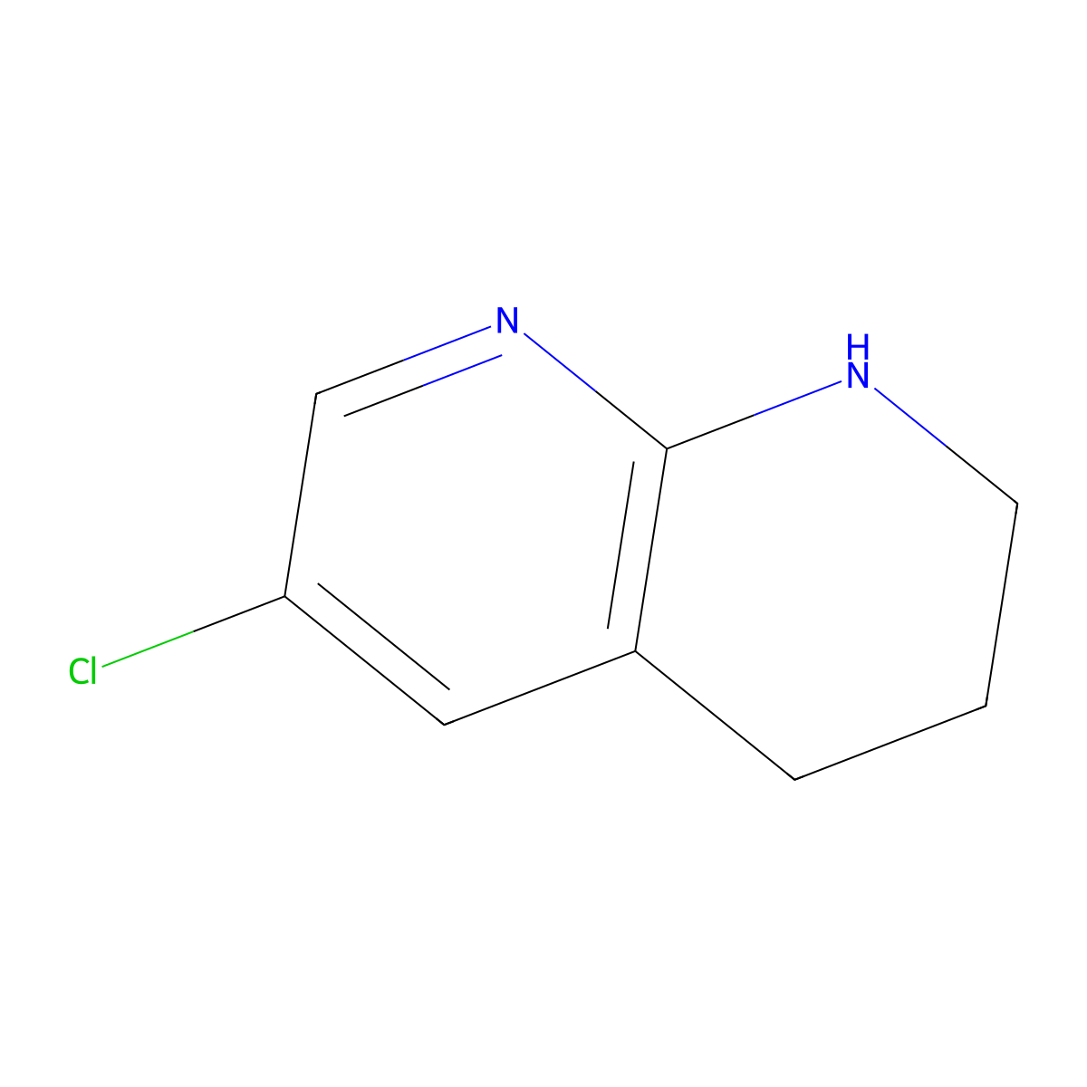 6-Chloro-1,2,3,4-tetrahydro-1,8-naphthyridine molecular structure, CAS 1784871-53-9