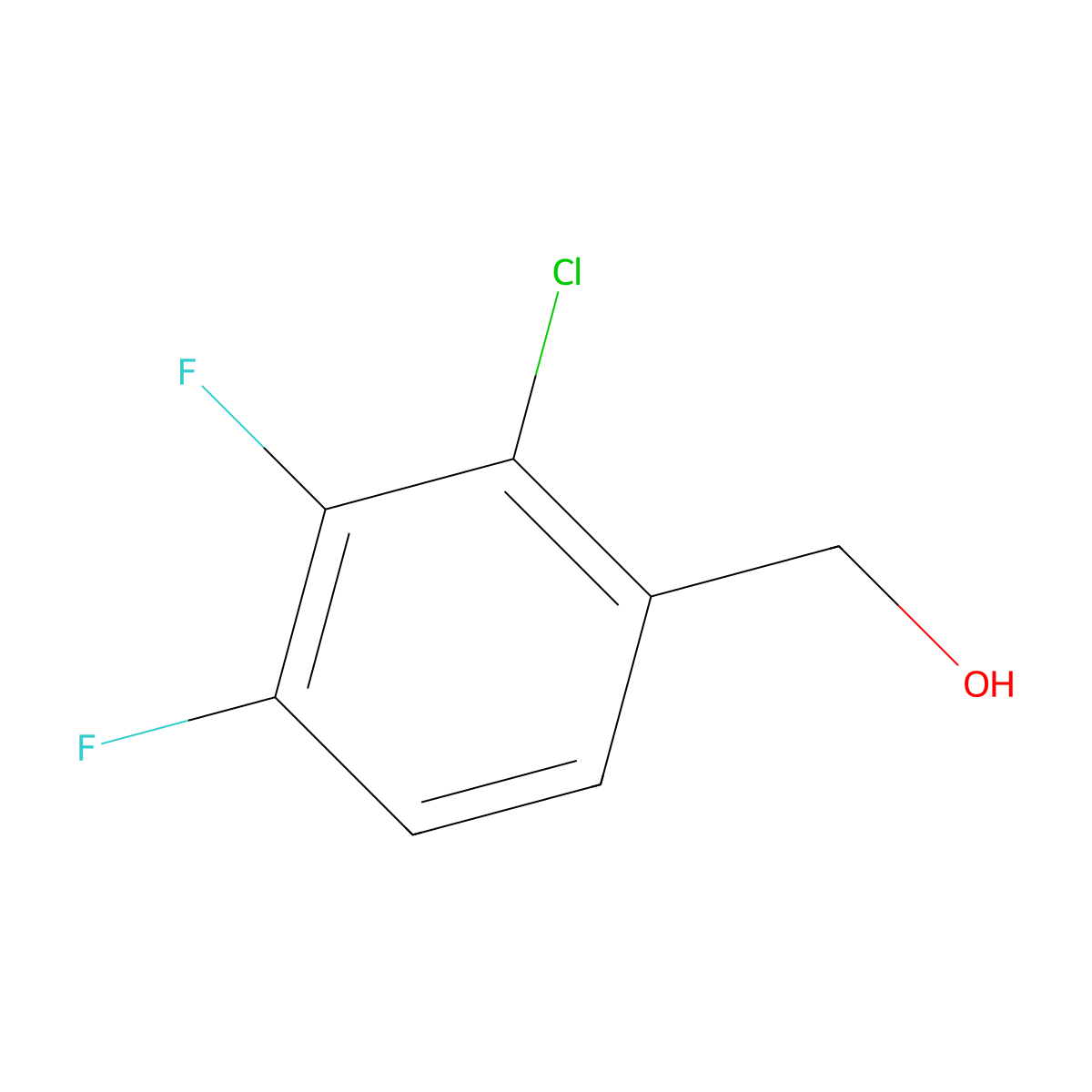 (2-Chloro-3,4-difluorophenyl)methanol molecular structure, CAS 1784873-93-3