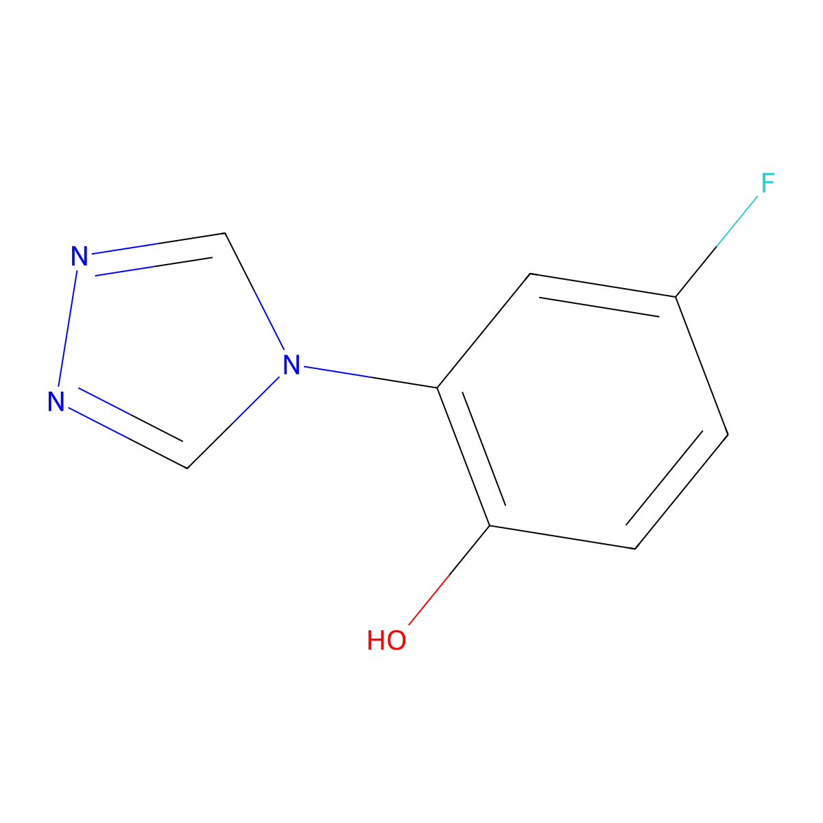 4-fluoro-2-(4H-1,2,4-triazol-4-yl)phenol molecular structure, CAS 1784874-39-0