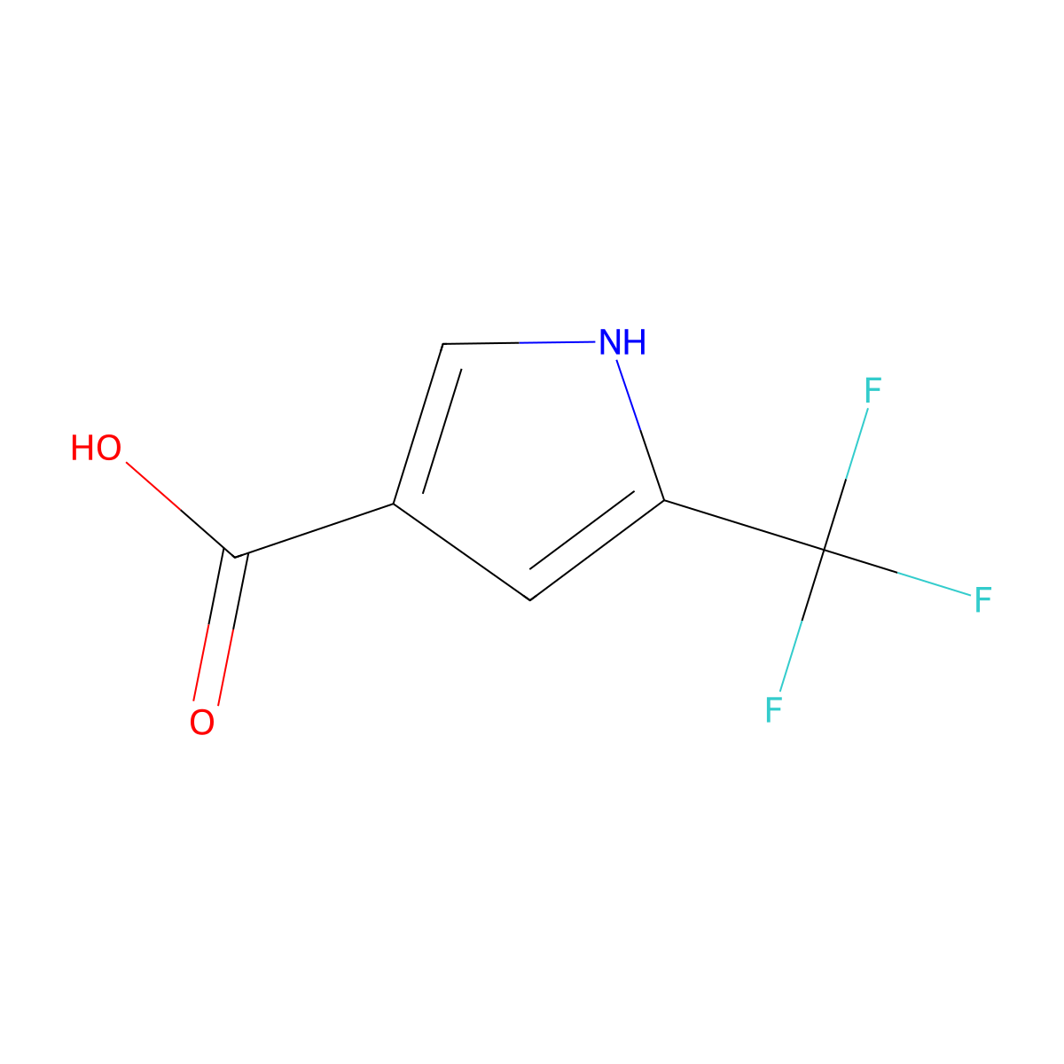 5-(trifluoromethyl)-1H-pyrrole-3-carboxylic acid molecular structure, CAS 1784884-56-5