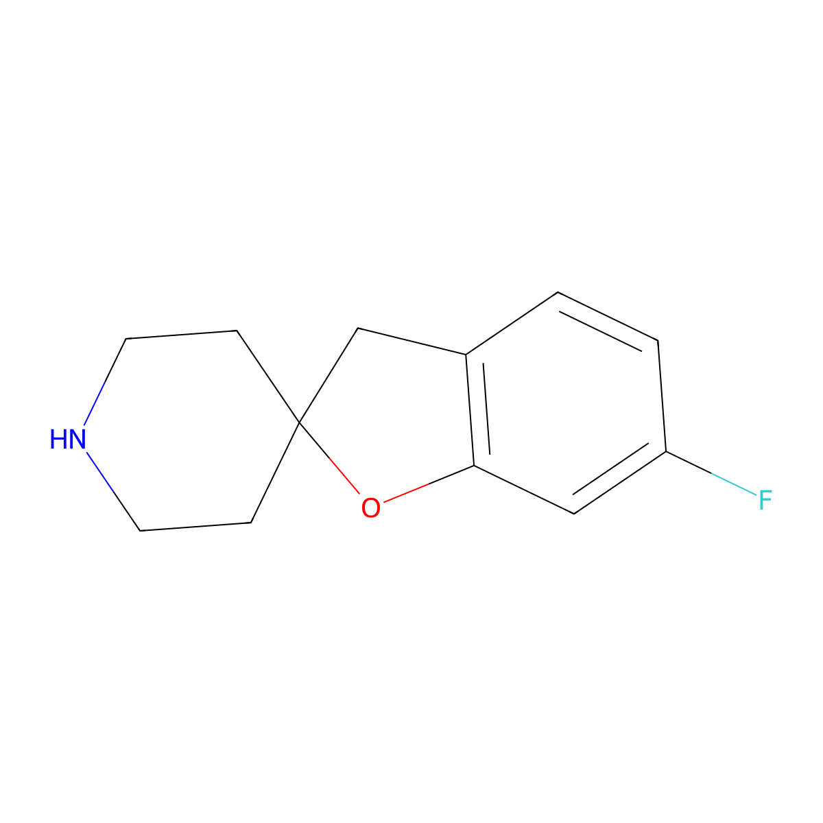 6-fluorospiro[3H-1-benzofuran-2,4'-piperidine] molecular structure, CAS 1784890-77-2