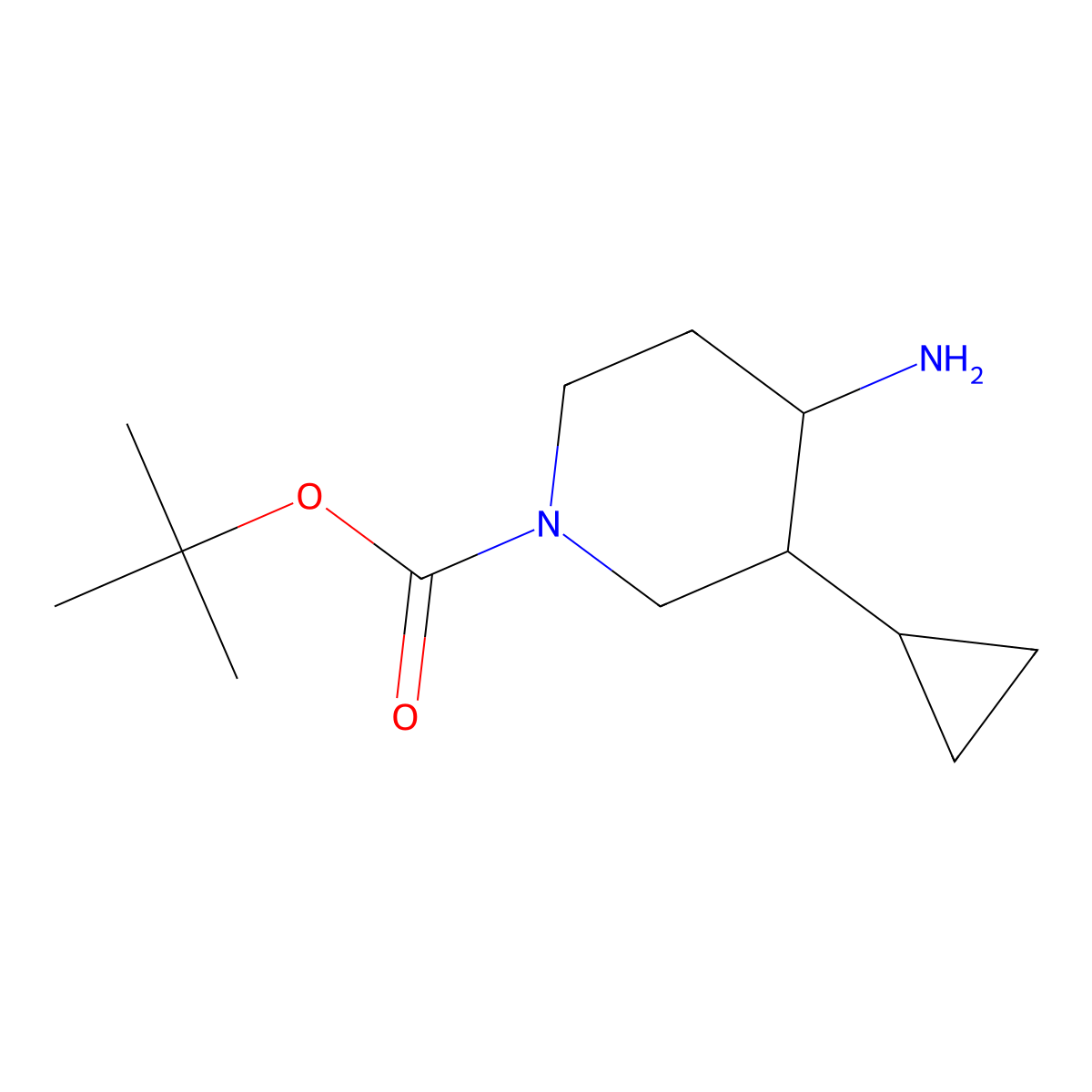 tert-Butyl 4-amino-3-cyclopropylpiperidine-1-carboxylate molecular structure, CAS 1784891-13-9