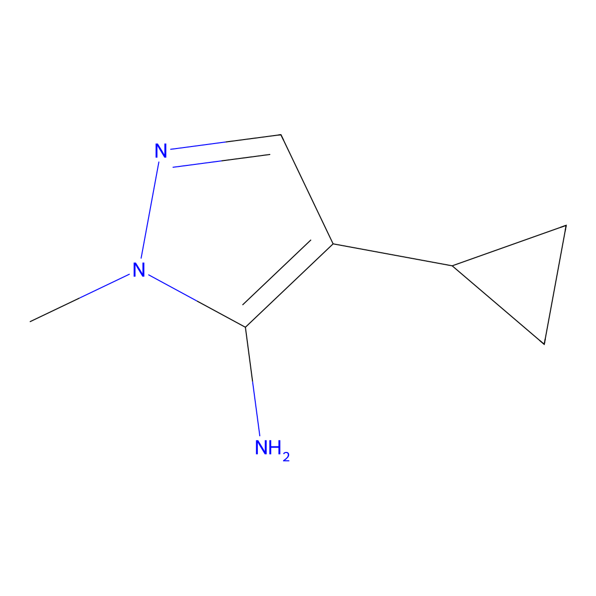 4-cyclopropyl-1-methyl-1H-pyrazol-5-amine molecular structure, CAS 1784891-36-6
