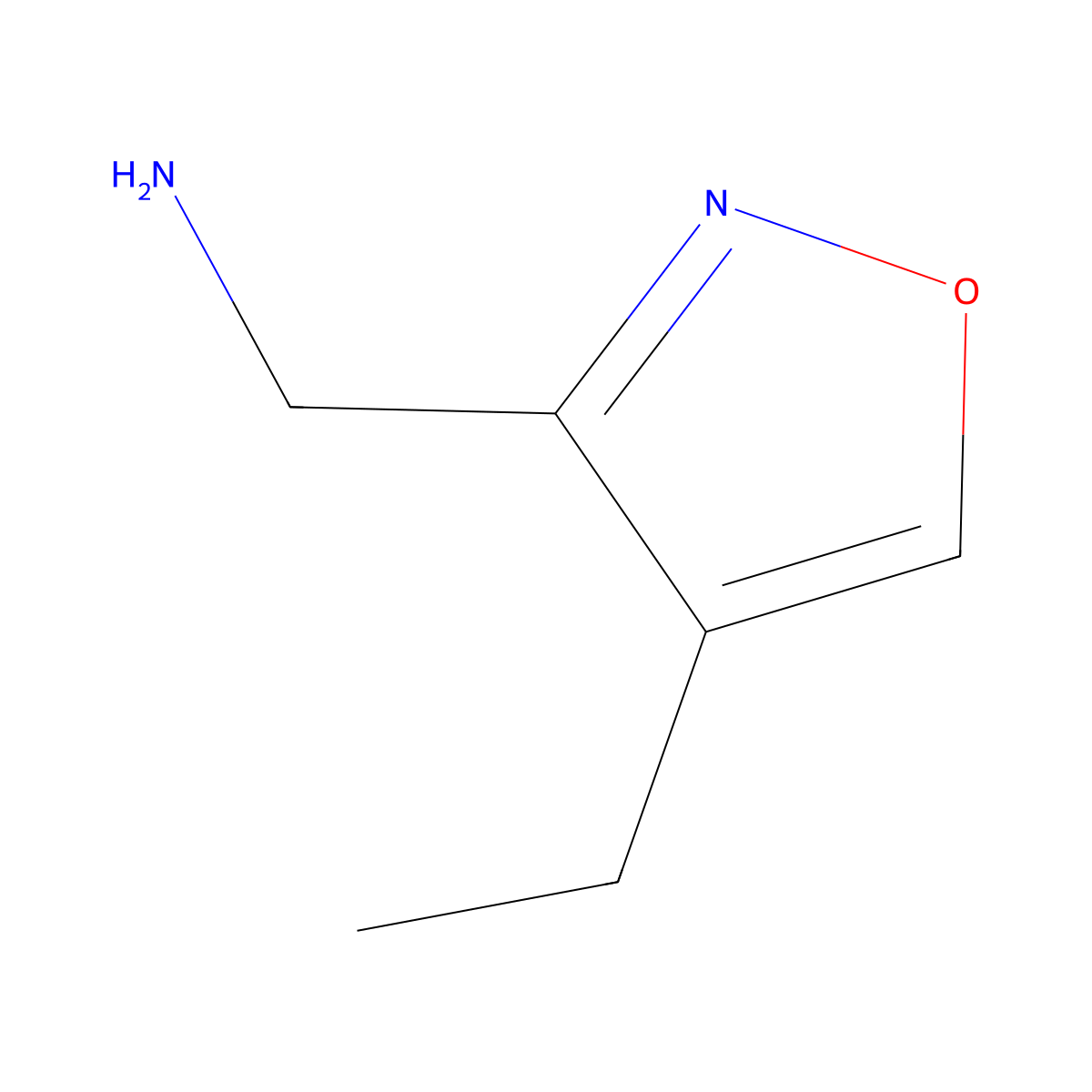 (4-Ethyl-1,2-oxazol-3-yl)methanamine molecular structure, CAS 1784891-43-5