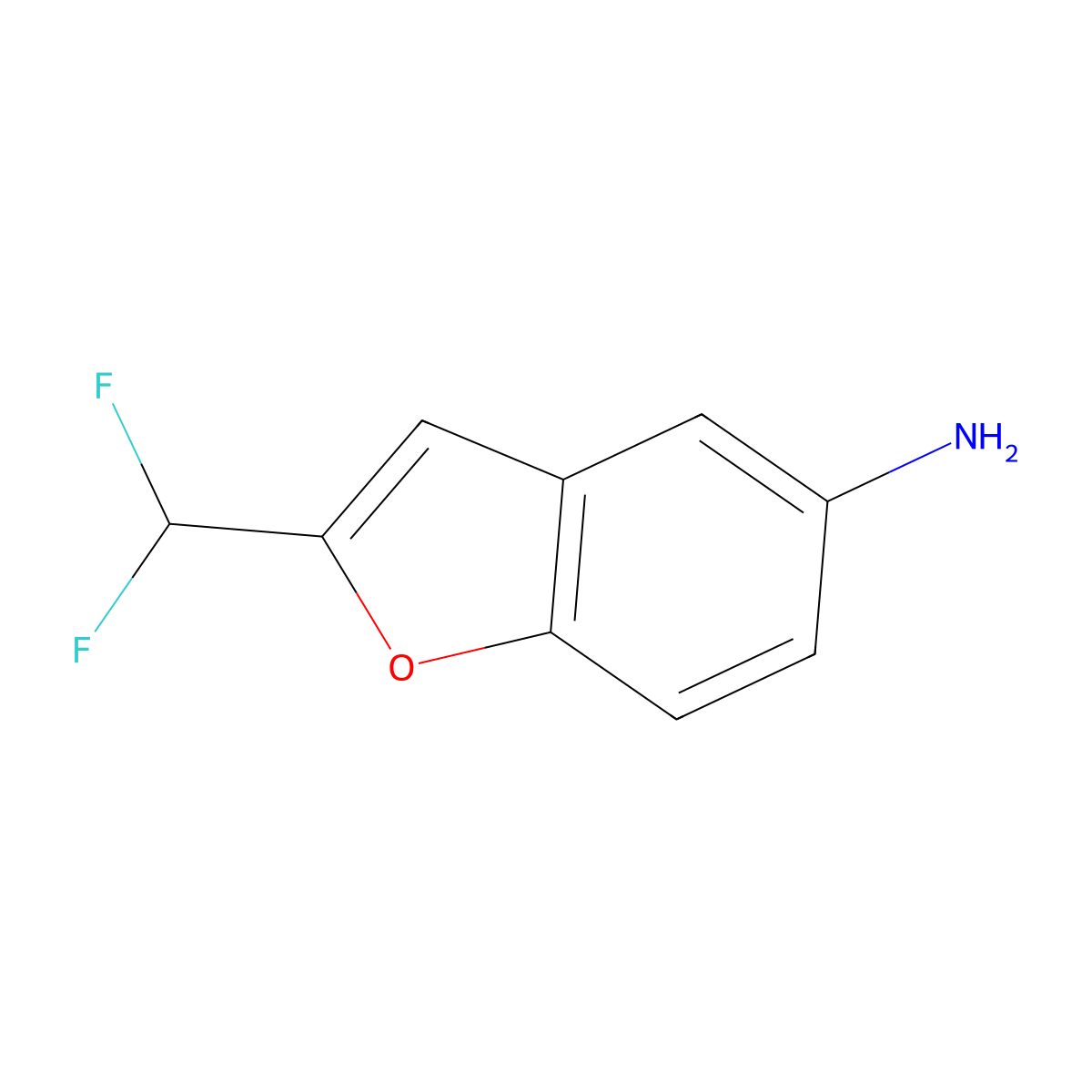 2-(Difluoromethyl)-1-benzofuran-5-amine molecular structure, CAS 1784891-44-6