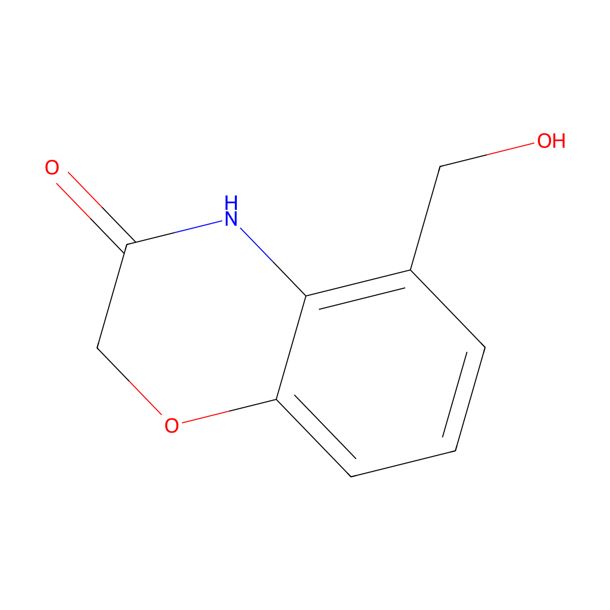 5-(hydroxymethyl)-3,4-dihydro-2H-1,4-benzoxazin-3-one molecular structure, CAS 1784896-81-6