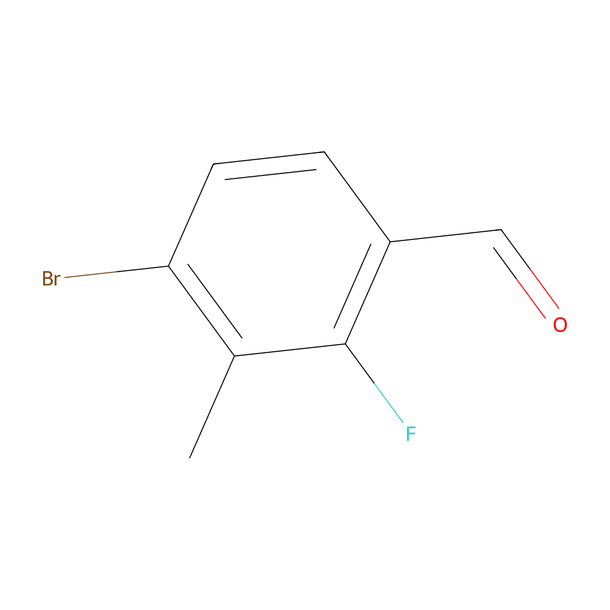 4-Bromo-2-fluoro-3-methylbenzaldehyde molecular structure, CAS 1784897-62-6