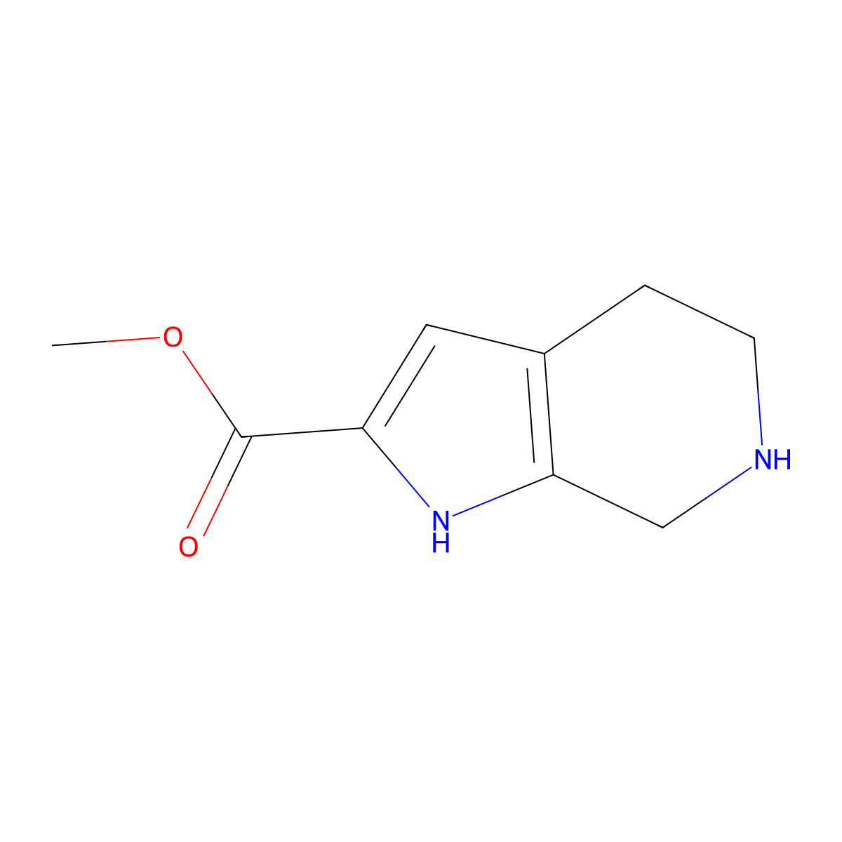 methyl 1H,4H,5H,6H,7H-pyrrolo[2,3-c]pyridine-2-carboxylate molecular structure, CAS 1784898-86-7