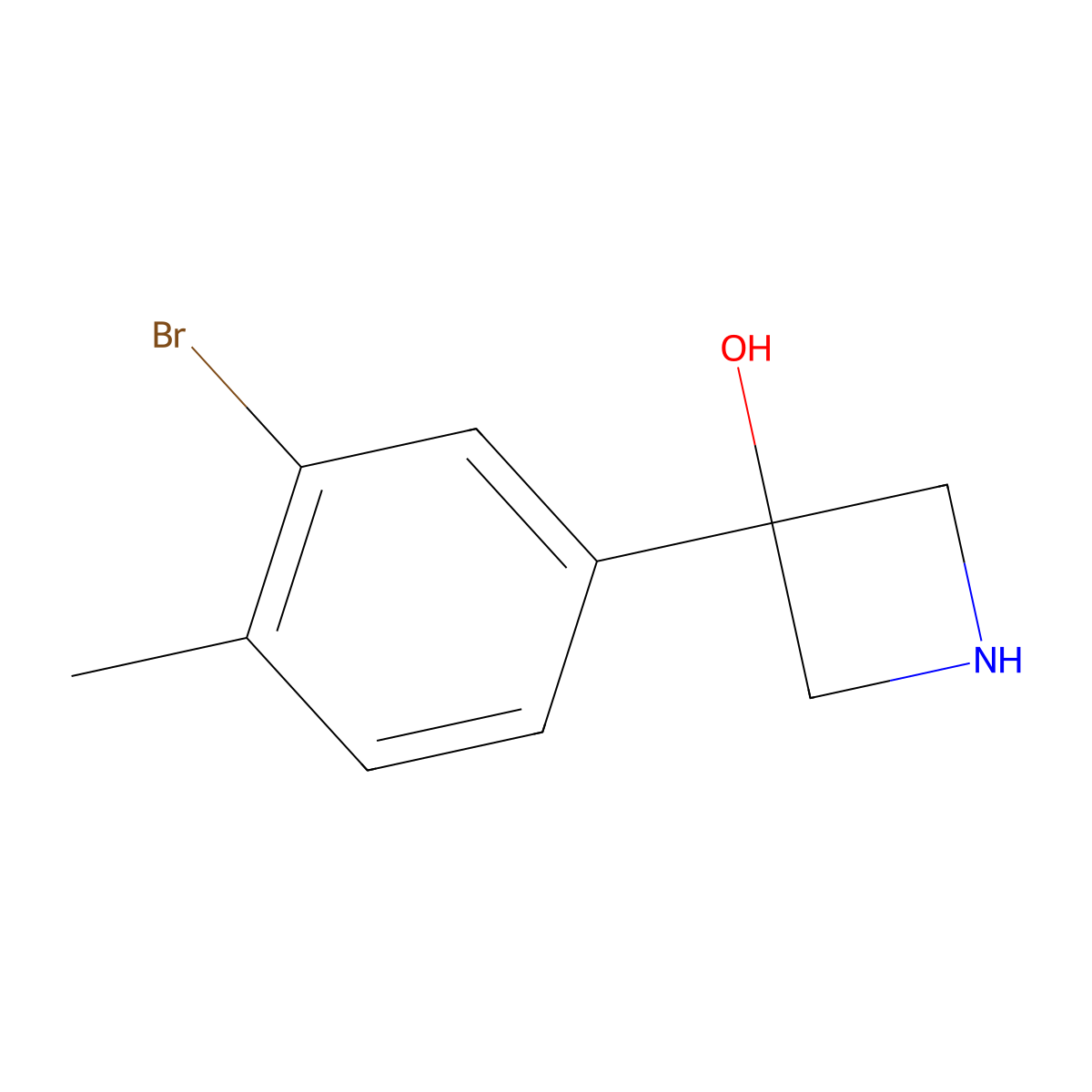 3-(3-Bromo-4-methylphenyl)azetidin-3-ol molecular structure, CAS 1784899-25-7