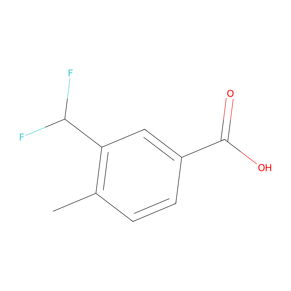 3-(Difluoromethyl)-4-methylbenzoic acid molecular structure, CAS 1784905-10-7