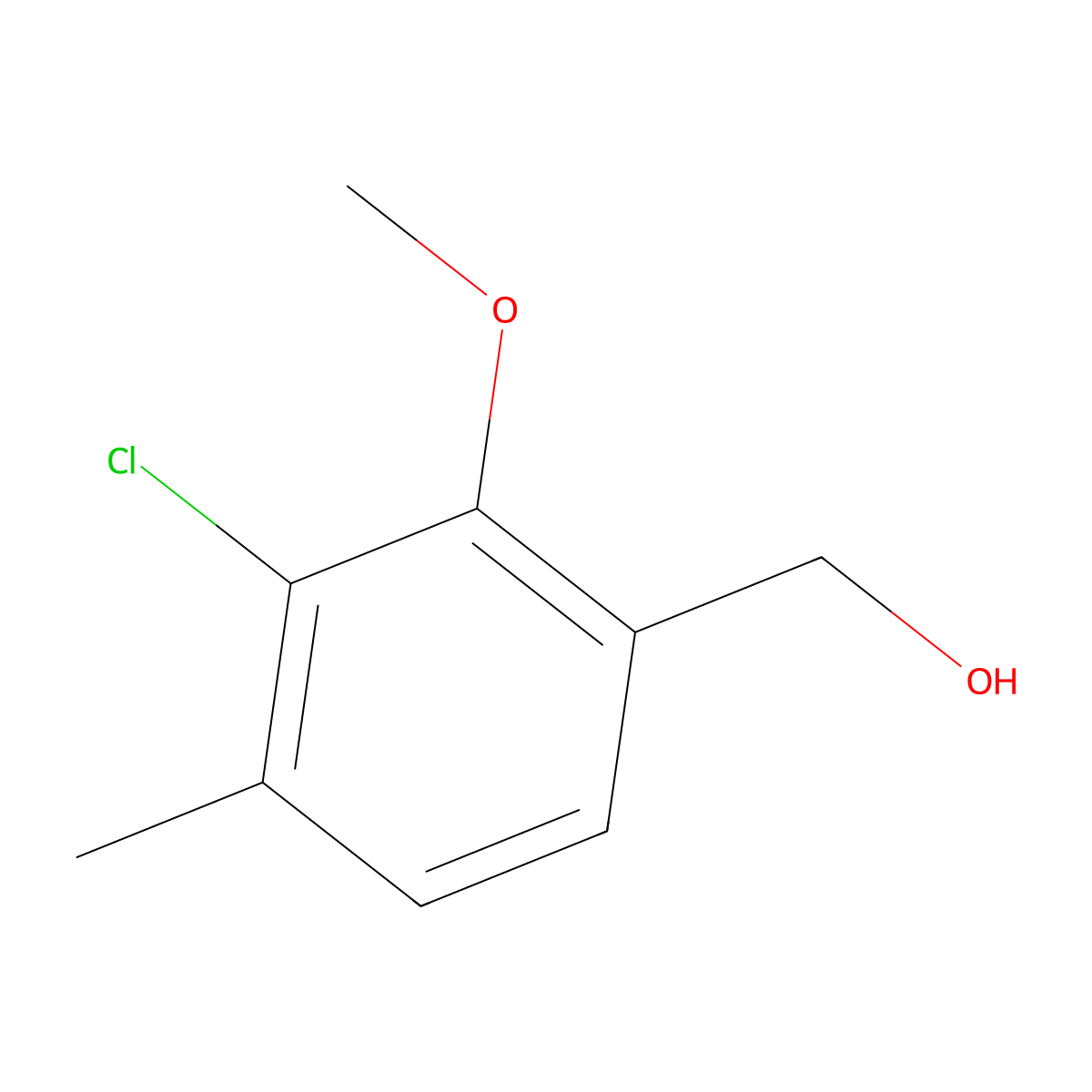 3-Chloro-2-methoxy-4-methylbenzyl alcohol molecular structure, CAS 1784905-62-9