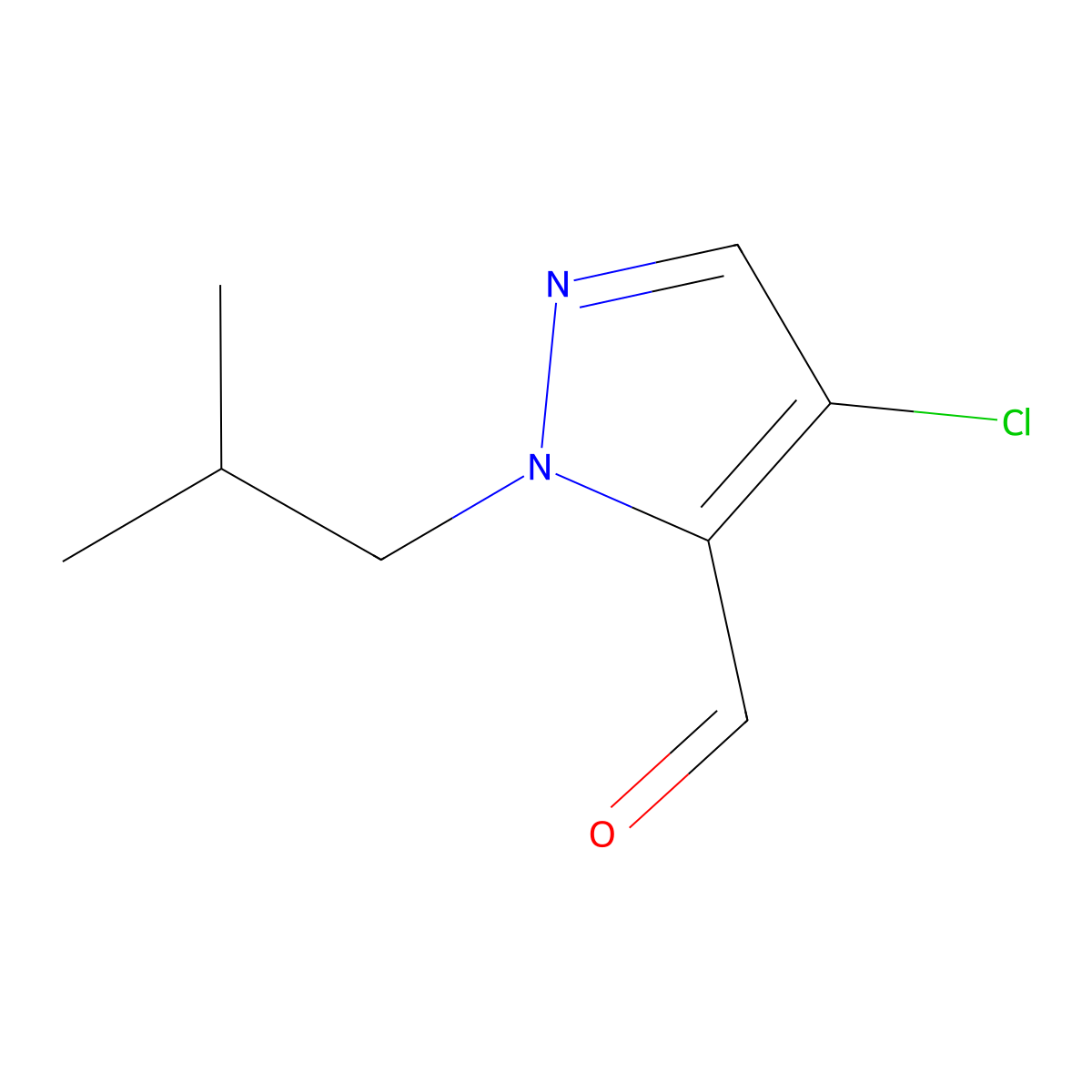 4-Chloro-1-isobutyl-1H-pyrazole-5-carbaldehyde molecular structure, CAS 1784906-11-1