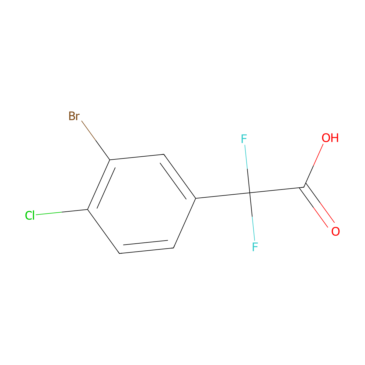 2-(3-Bromo-4-chlorophenyl)-2,2-difluoroacetic acid molecular structure, CAS 1784906-27-9