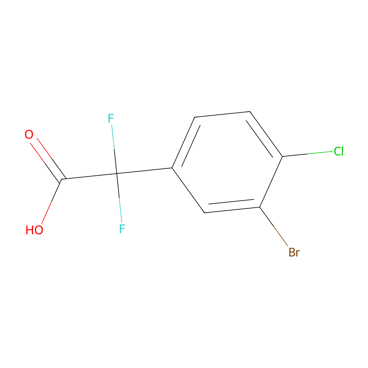 2-(3-Bromo-4-chlorophenyl)-2,2-difluoroacetic acid molecular structure, CAS 1784906-27-9