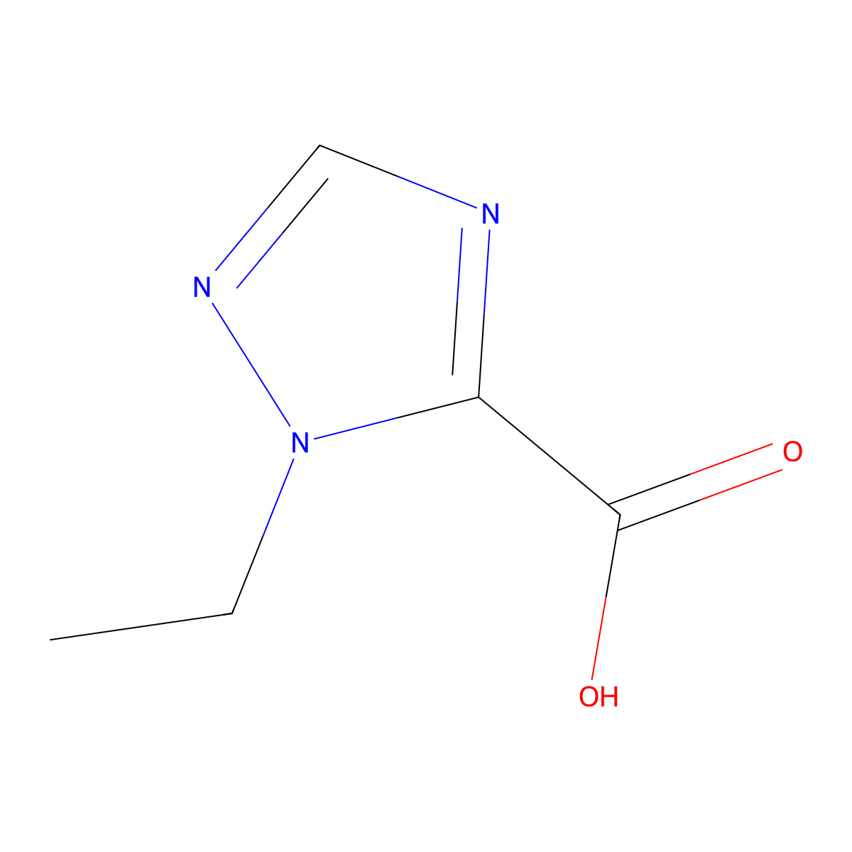 1-ethyl-1H-1,2,4-triazole-5-carboxylic acid molecular structure, CAS 1784915-64-5