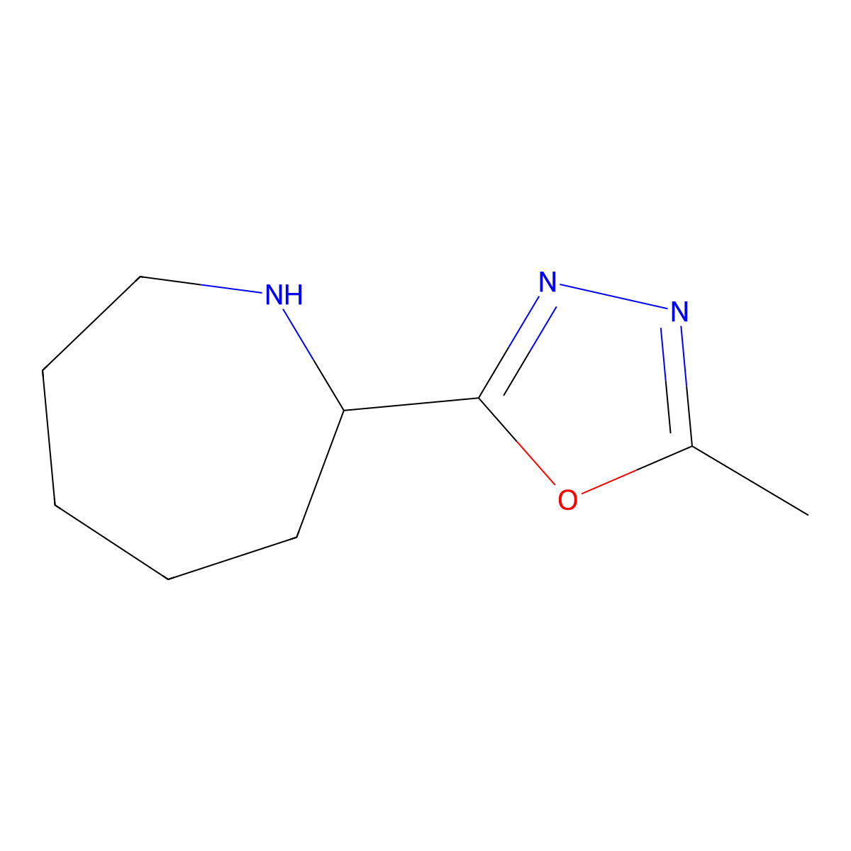 2-(5-Methyl-1,3,4-oxadiazol-2-yl)azepane molecular structure, CAS 1784917-78-7