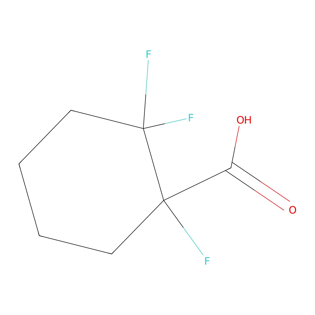 1,2,2-Trifluorocyclohexanecarboxylic acid molecular structure, CAS 1784919-58-9