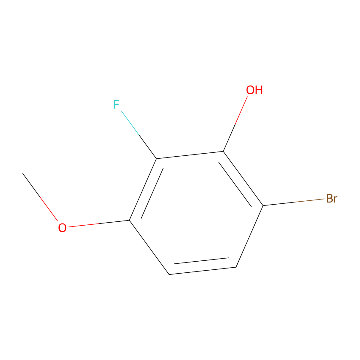 4-Bromo-2-fluoro-3-hydroxyanisole molecular structure, CAS 1784923-61-0