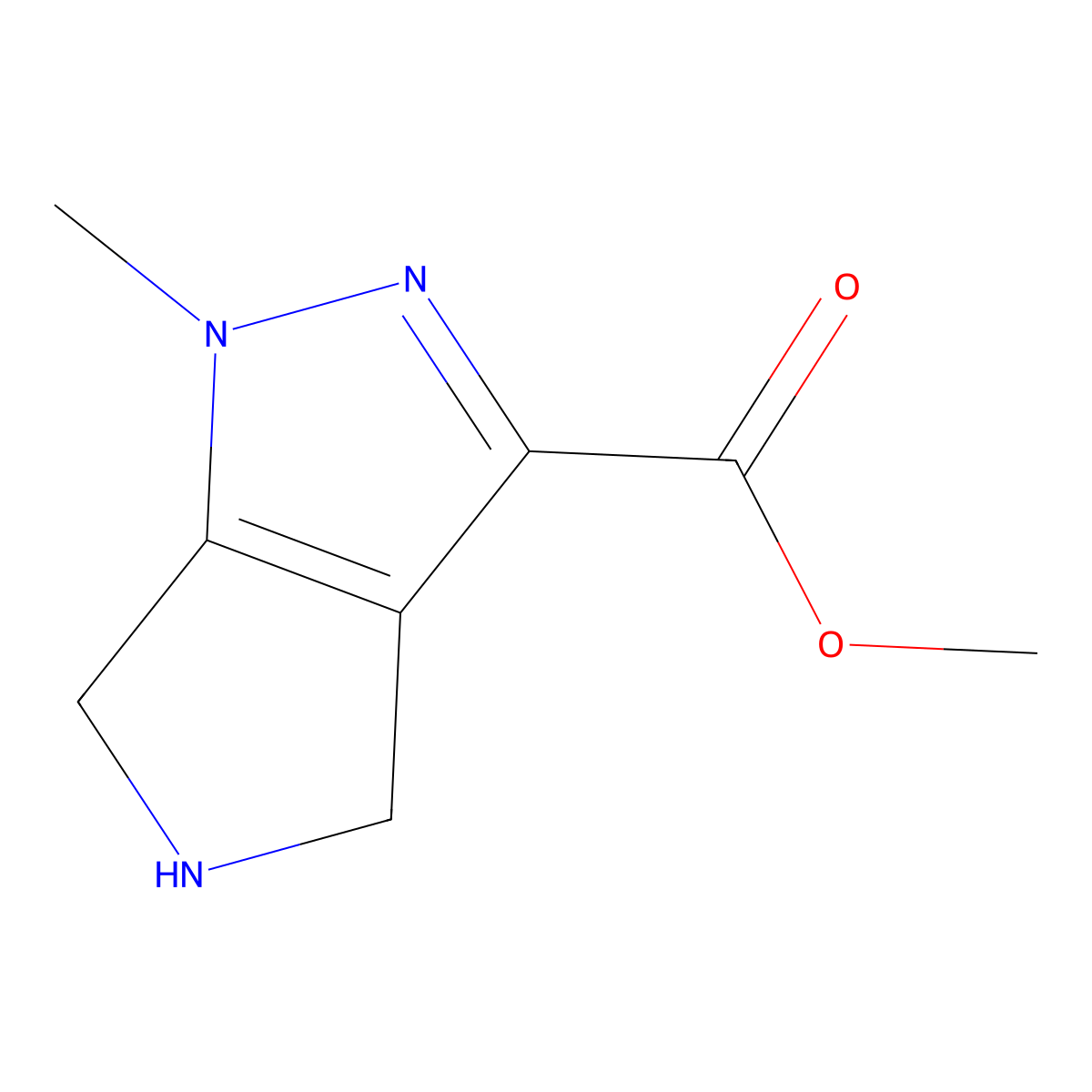 methyl 1-methyl-1H,4H,5H,6H-pyrrolo[3,4-c]pyrazole-3-carboxylate molecular structure, CAS 1784927-16-7