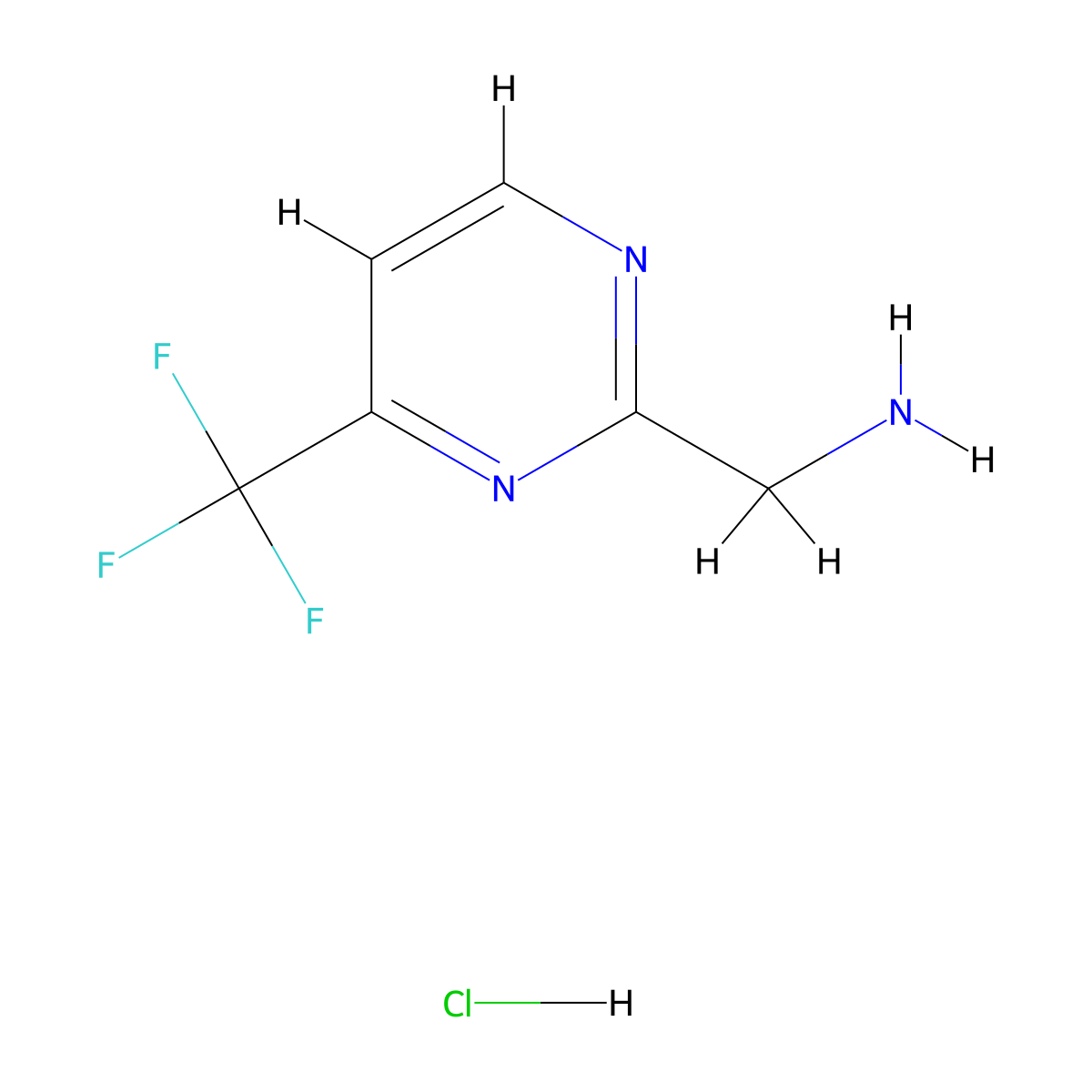 (4-(Trifluoromethyl)pyrimidin-2-yl)methanamine hydrochloride molecular structure, CAS 1784927-27-0