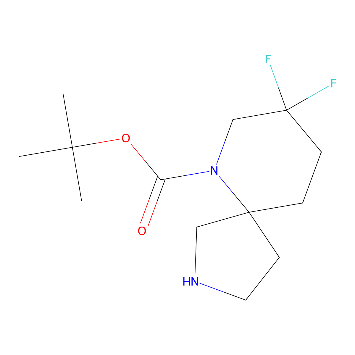 tert-Butyl 8,8-difluoro-2,6-diazaspiro[4.5]decane-6-carboxylate molecular structure, CAS 1784931-00-5
