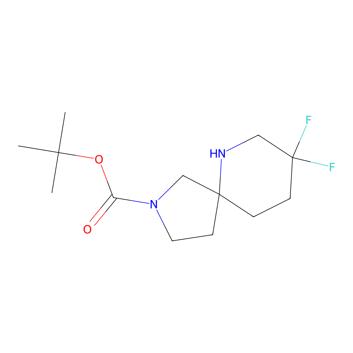tert-Butyl 8,8-difluoro-2,6-diazaspiro[4.5]decane-2-carboxylate molecular structure, CAS 1784931-09-4