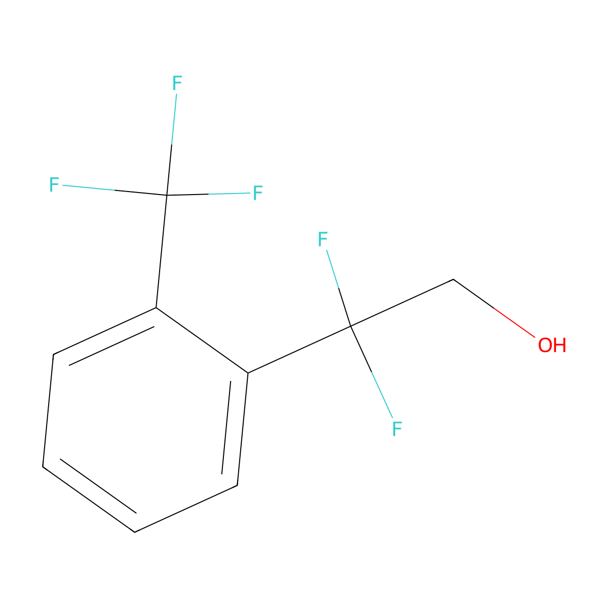 2,2-Difluoro-2-(2-(trifluoromethyl)phenyl)ethan-1-ol molecular structure, CAS 1784932-43-9