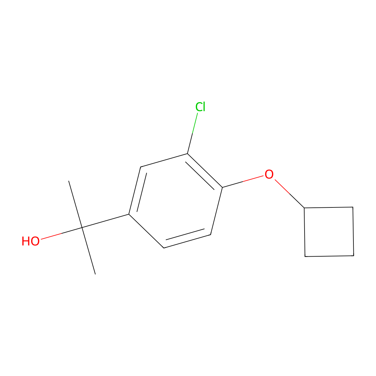 2-(3-Chloro-4-cyclobutoxyphenyl)propan-2-ol molecular structure, CAS 1784941-10-1