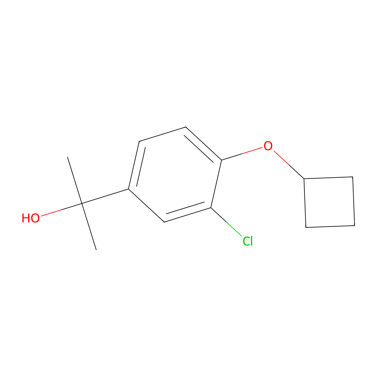 2-(3-Chloro-4-cyclobutoxyphenyl)propan-2-ol molecular structure, CAS 1784941-10-1