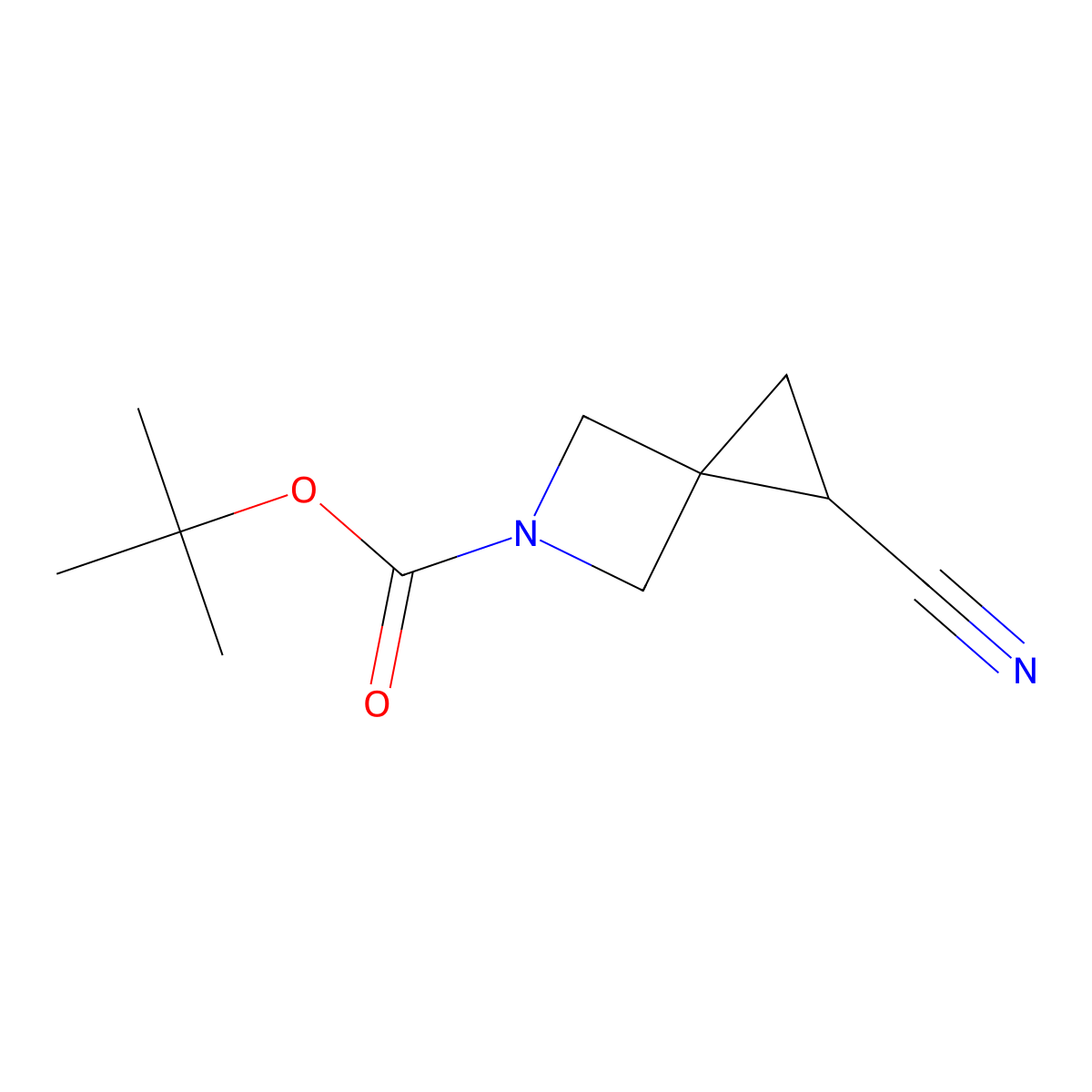 Tert-butyl 1-cyano-5-azaspiro[2.3]hexane-5-carboxylate molecular structure, CAS 1784941-68-9